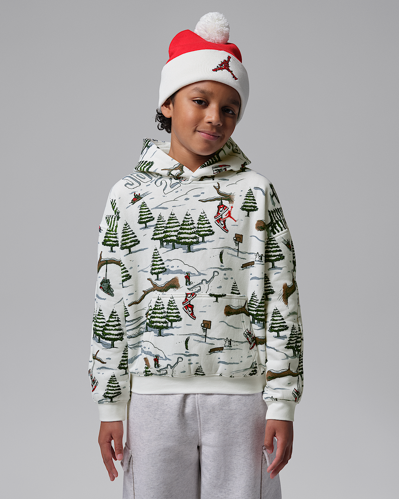 Детское худи Jordan Big Kids' Holiday Printed Hoodie
