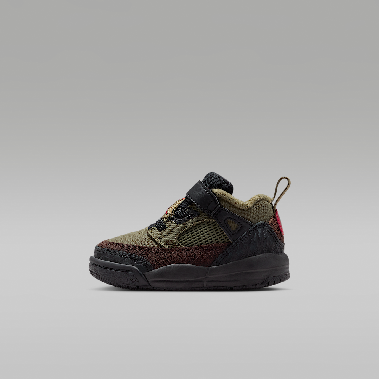 Nike Jordan Spizike Low sneaker Medium Olive/Zwart/Baroque Brown/University Red