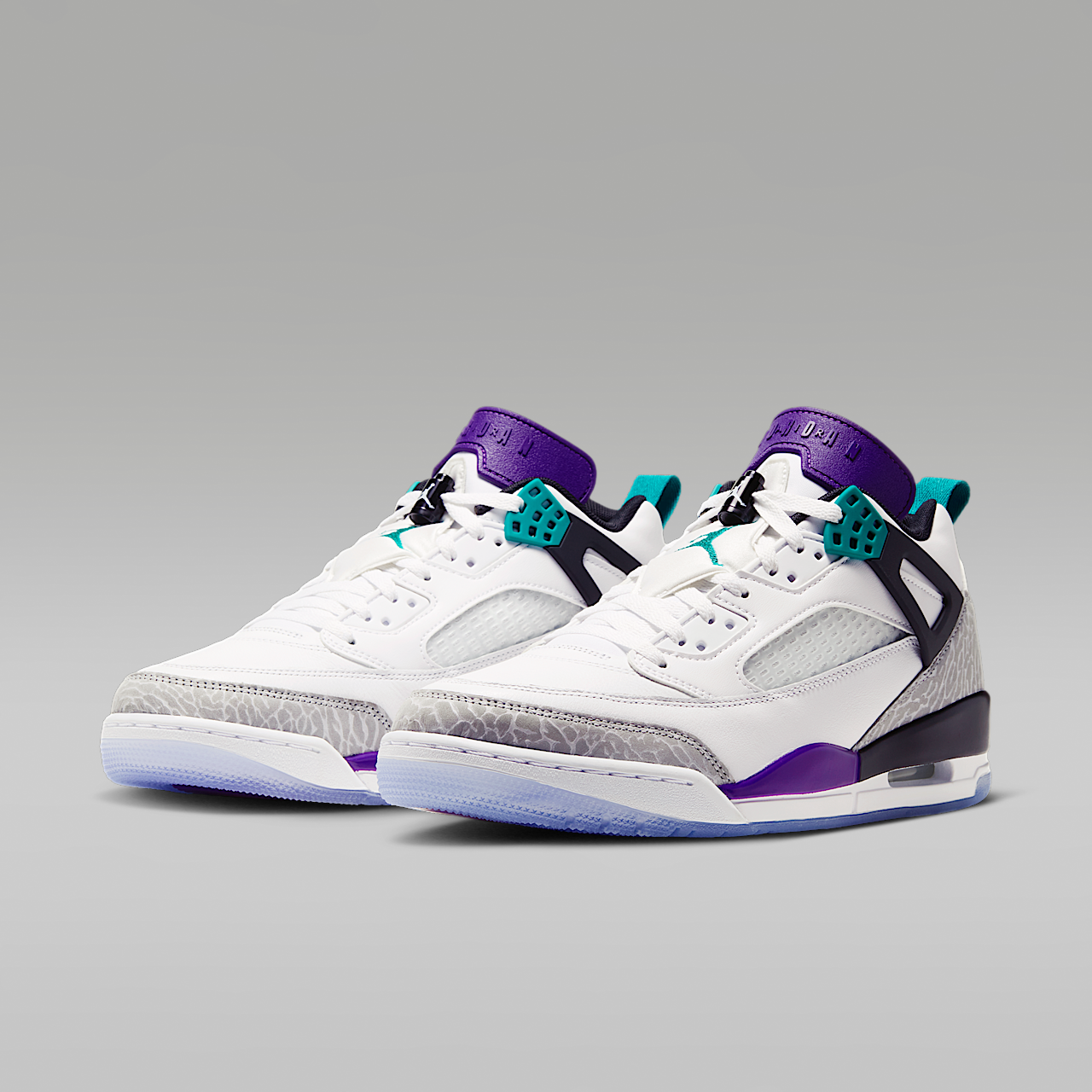 Nike Jordan Spizike Low sneaker Wit/Court Purple/Light Smoke Grey/Rio Teal
