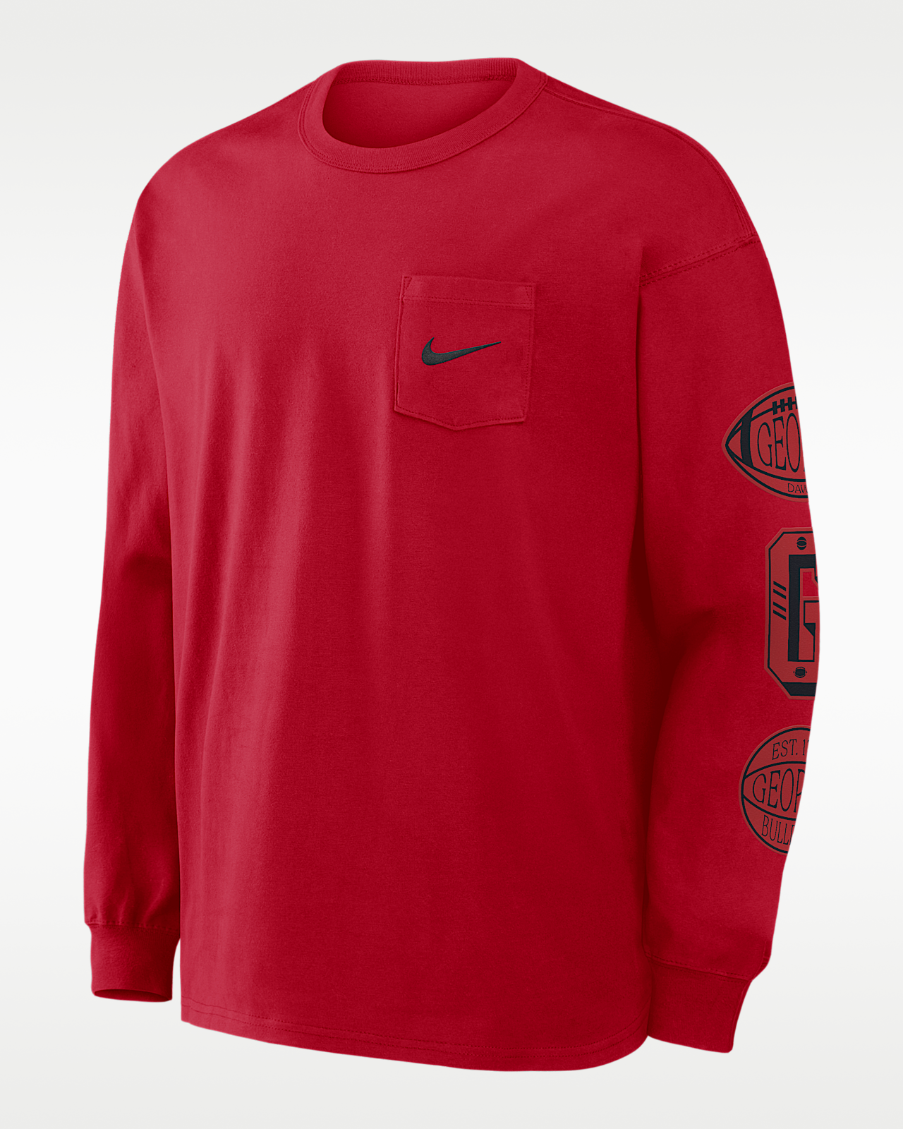 Мужская футболка Georgia Academic Max90 Pocket Nike College Long-Sleeve