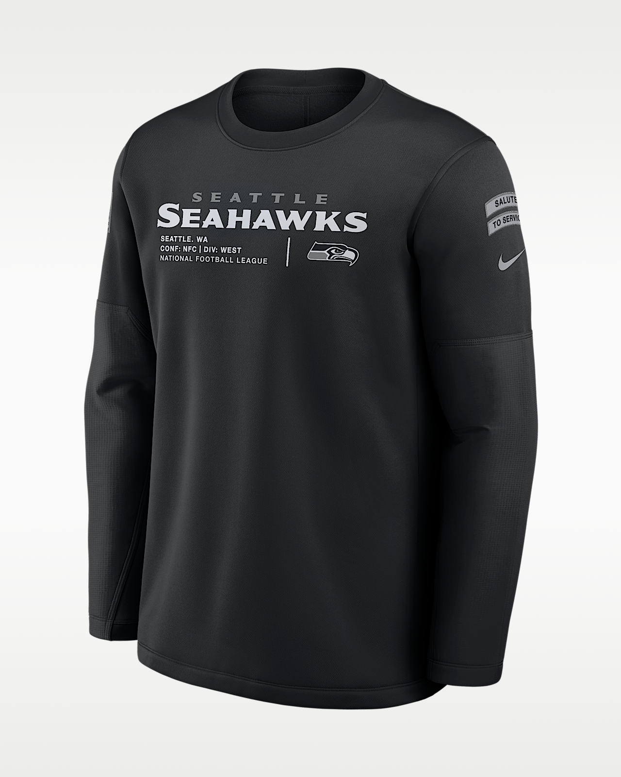 Мужские  Seattle Seahawks Salute to Service Sideline Coaches Nike NFL Pullover Crew