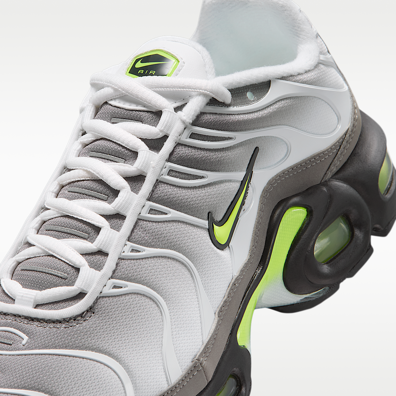 Nike Air Max Plus sneaker Wit/Pearl Grey/Zwart/Neon Yellow