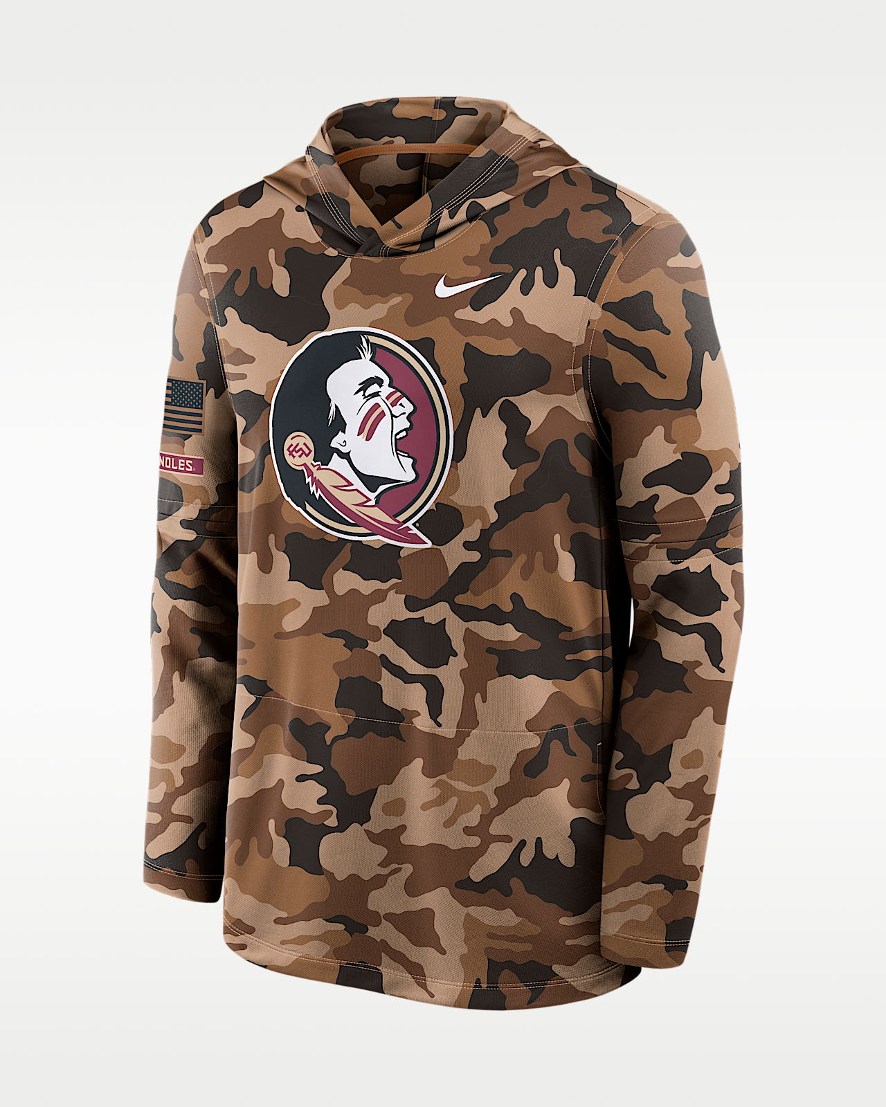 Мужские  Florida State Military Appreciation Nike Dri-FIT College Long-Sleeve Hooded Top