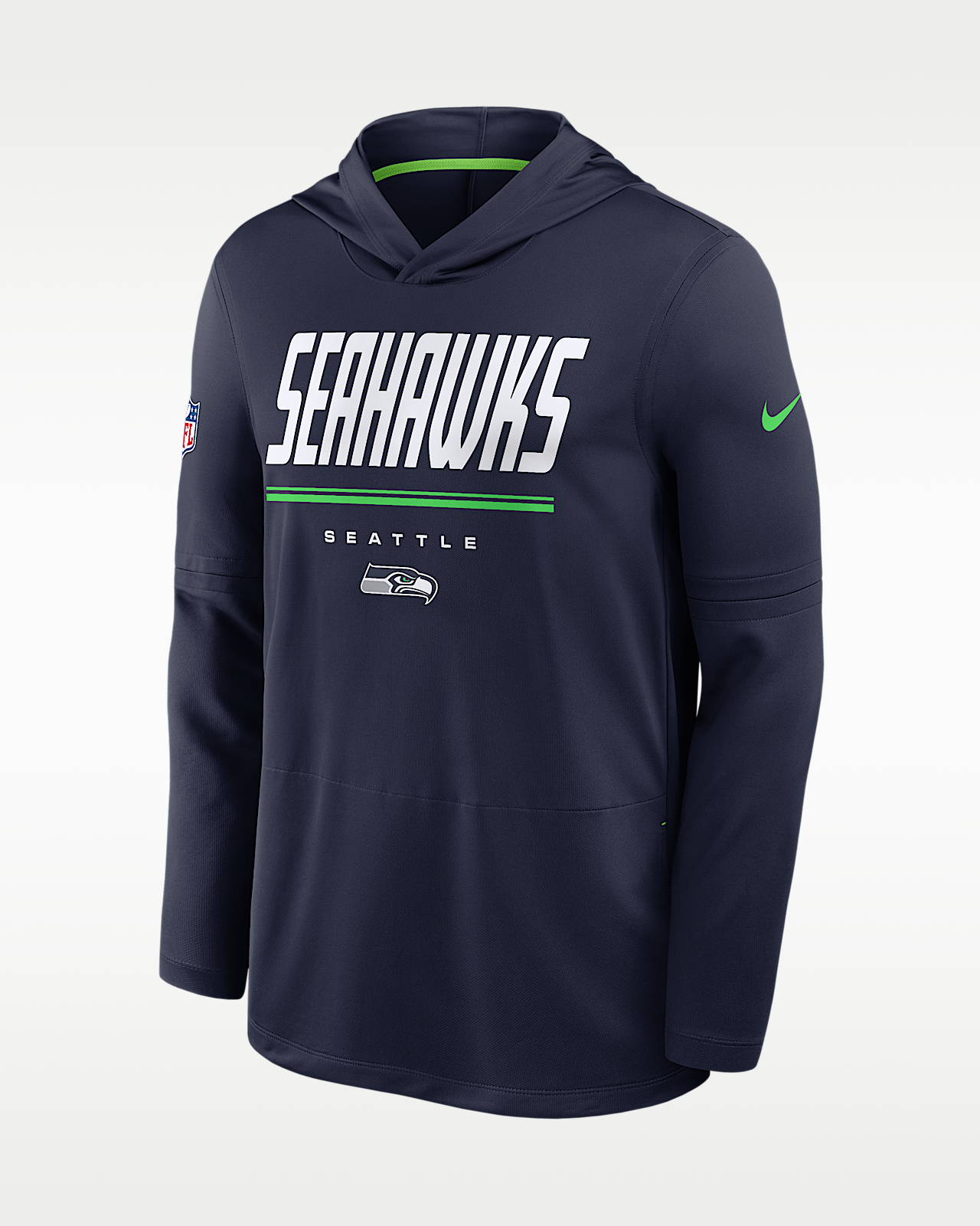 Мужские  Seattle Seahawks Sideline Nike Dri-FIT NFL Long-Sleeve Hooded Top