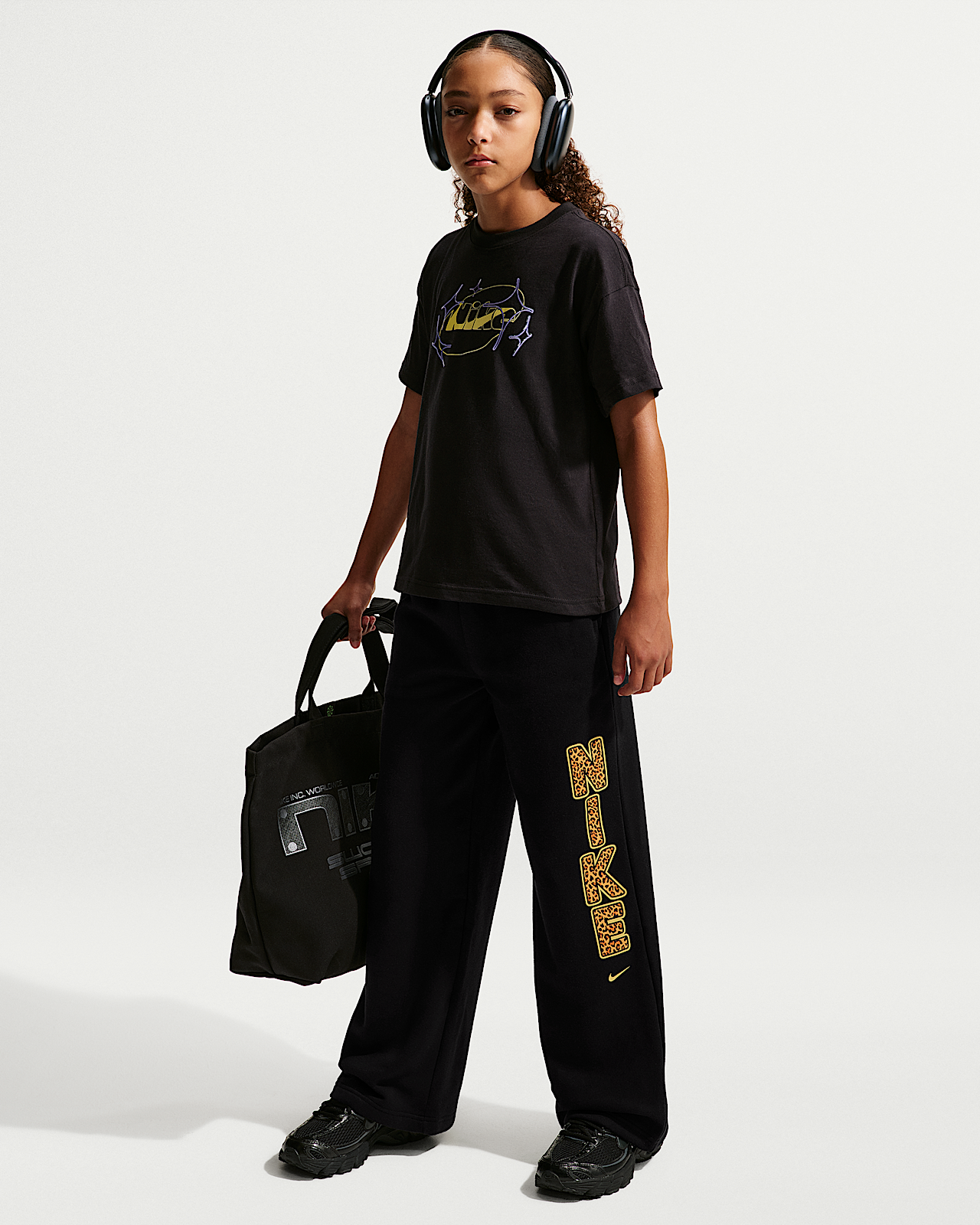 Детские  Nike Sportswear Studio Big Kids' (Girls') Fleece Open-Hem Pants