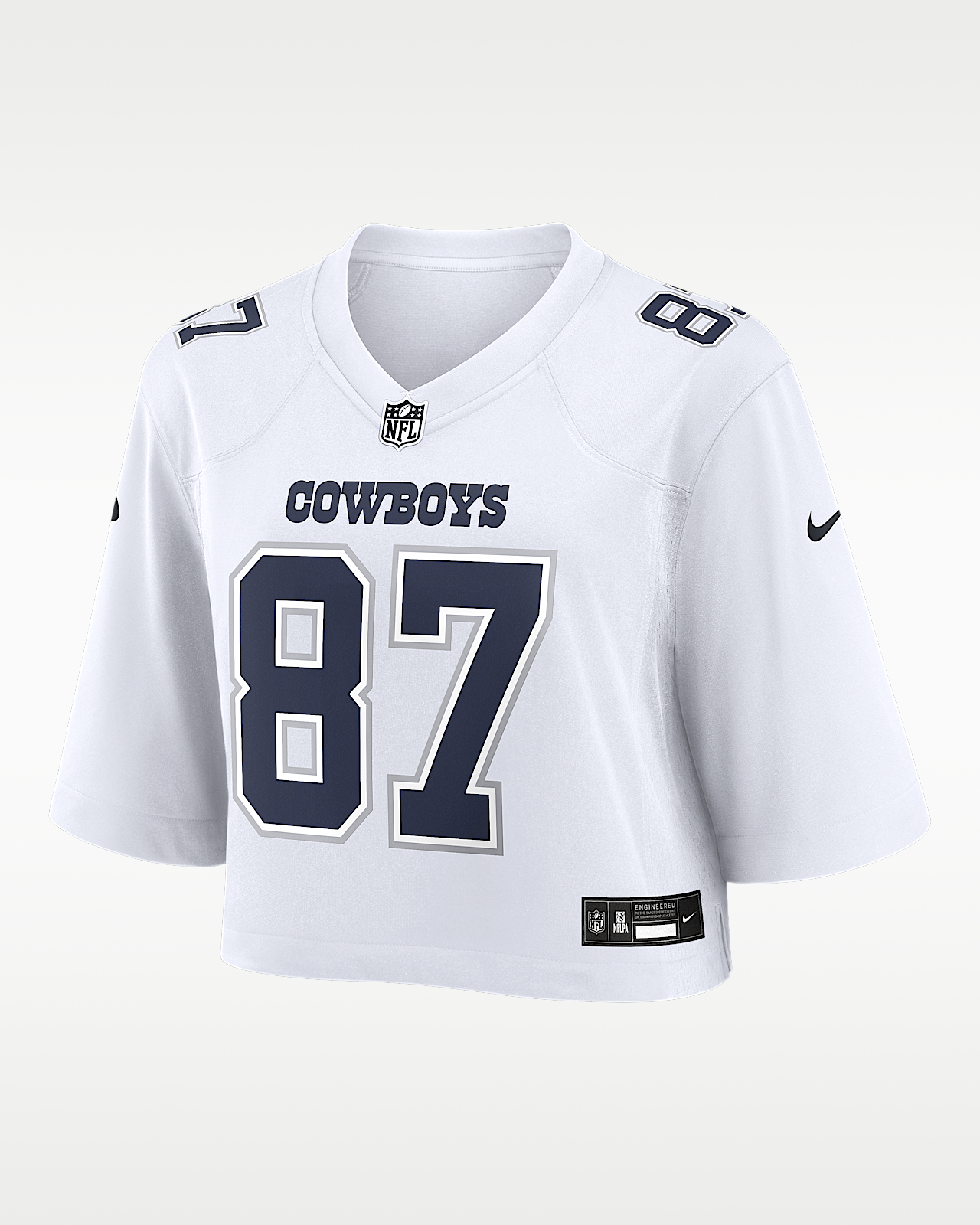 Женские джерси Jake Ferguson Dallas Cowboys Nike NFL Cropped Tundra Game Jersey