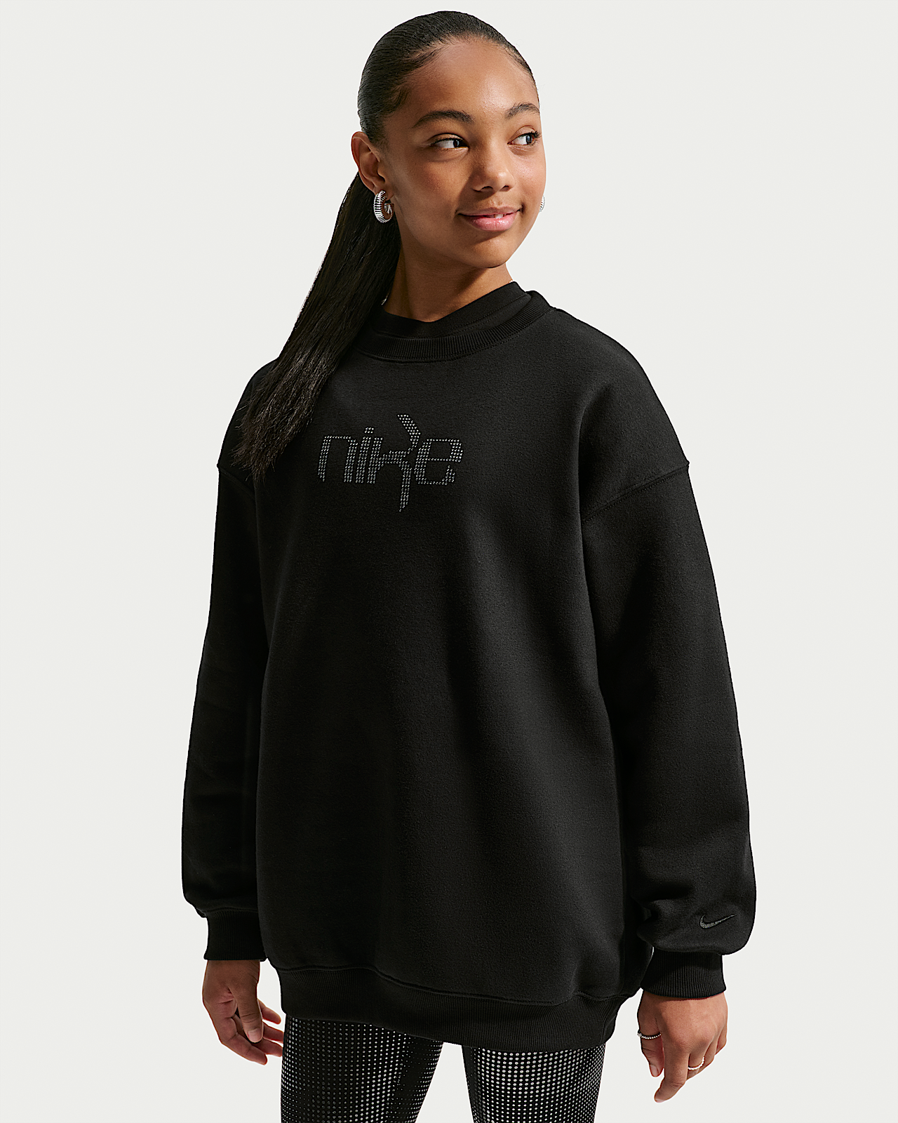 Детский свитшот Nike Studio Fleece Big Kids' (Girls') Oversized Crew-Neck