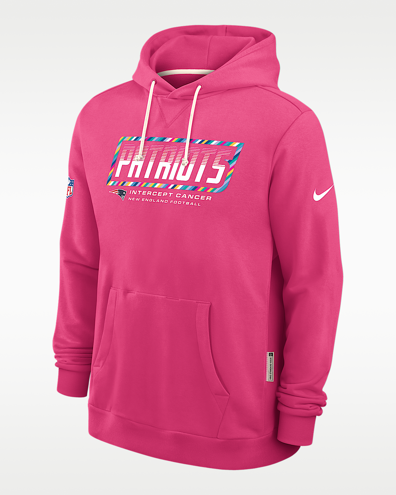 Мужское худи New England Patriots Crucial Catch Sideline Standard Issue Nike Dri-FIT NFL Pullover Hoodie