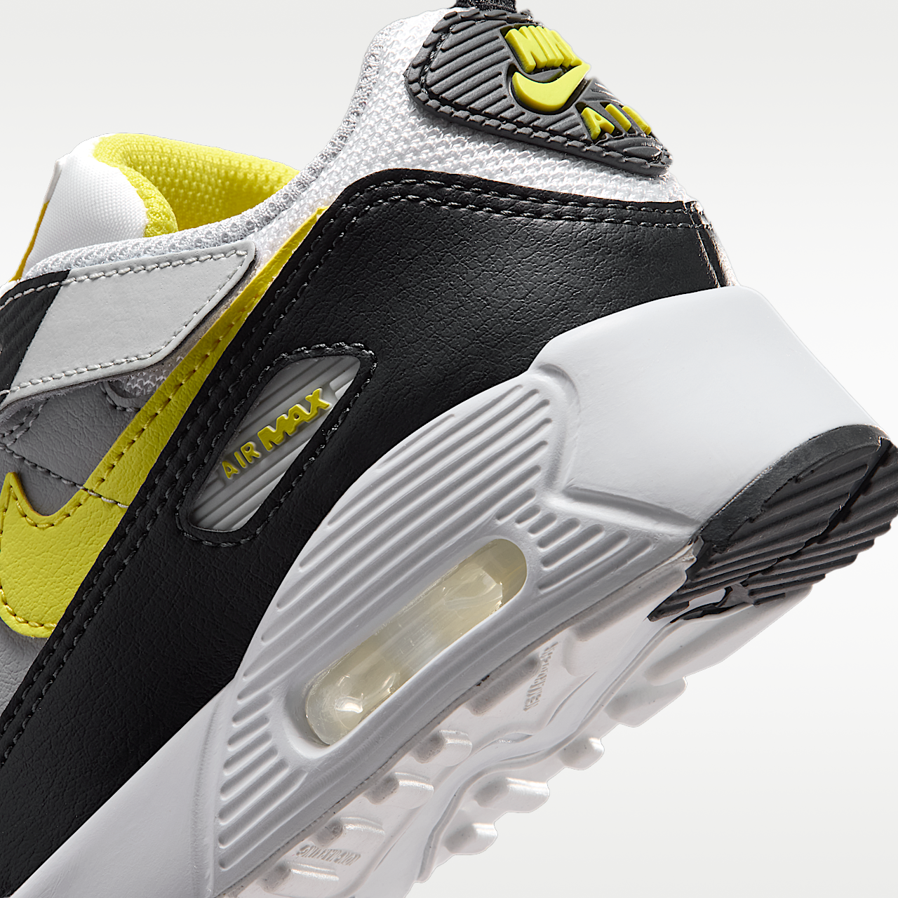 Nike Air max 90 sneaker Off White/Dark Smoke Grey/Light Smoke Grey/Sonic Yellow