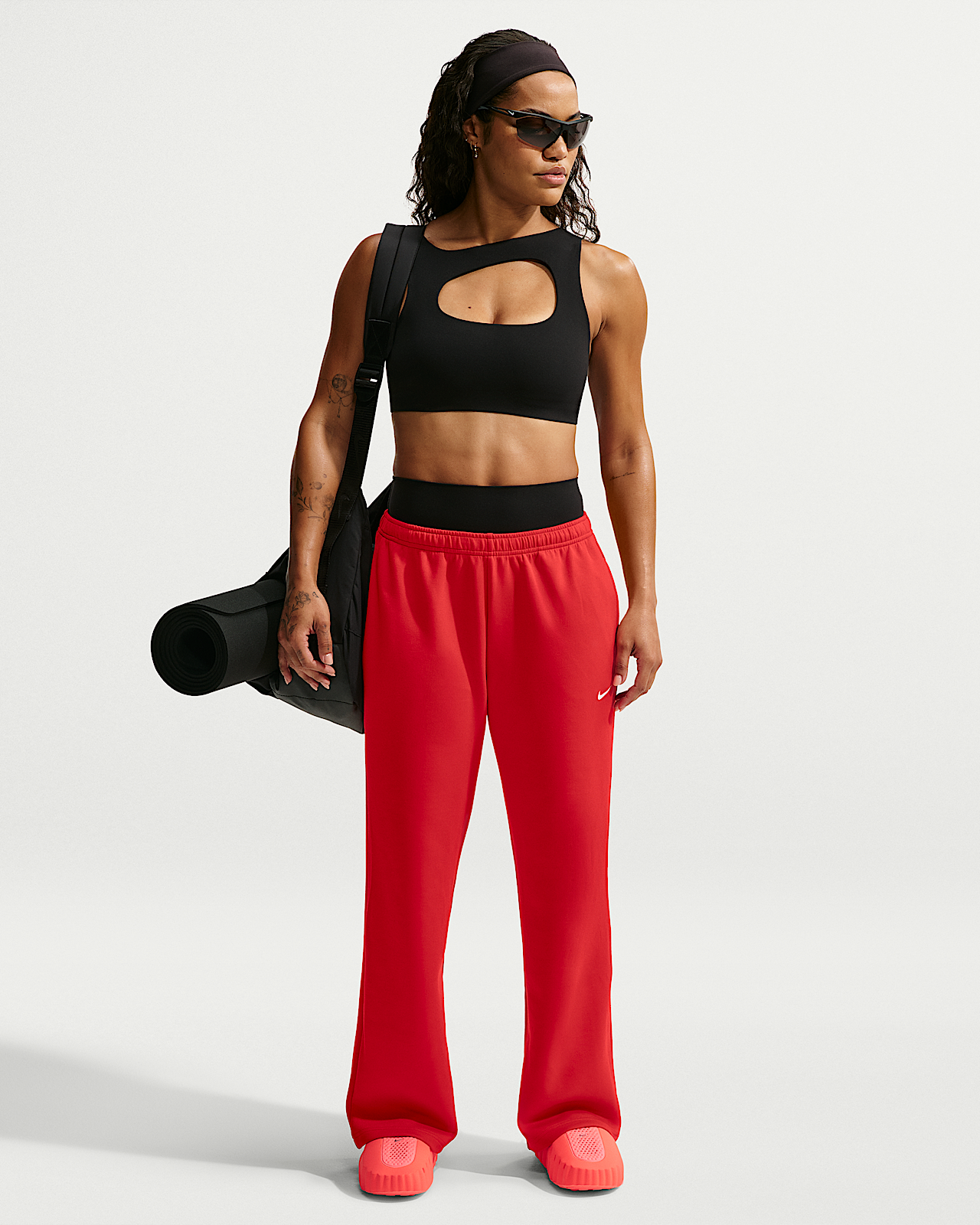 Женские  Nike Studio Fleece Sport Dri-FIT Mid-Rise Open-Hem Pants