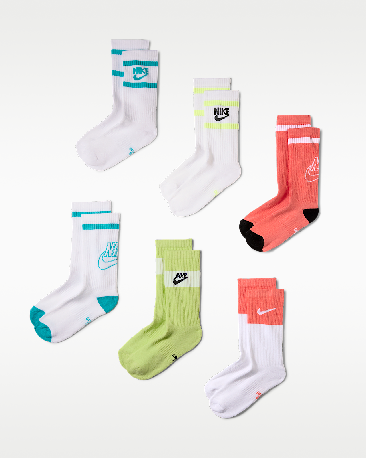 Детские носки Nike Everyday Kids' Cushioned Crew Socks (6 Pairs)