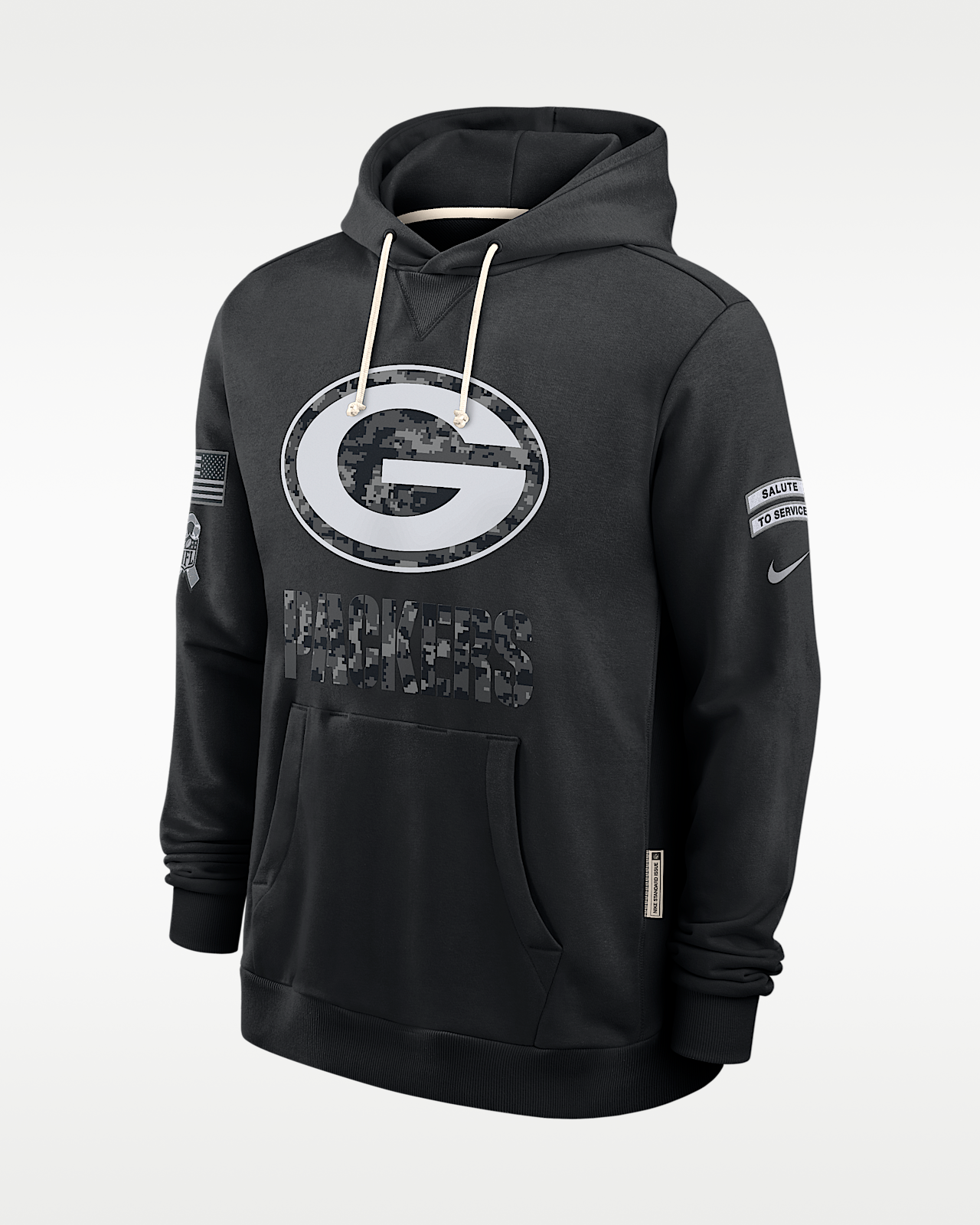 Мужское худи Green Bay Packers Salute to Service Sideline Nike Dri-FIT NFL Pullover Hoodie