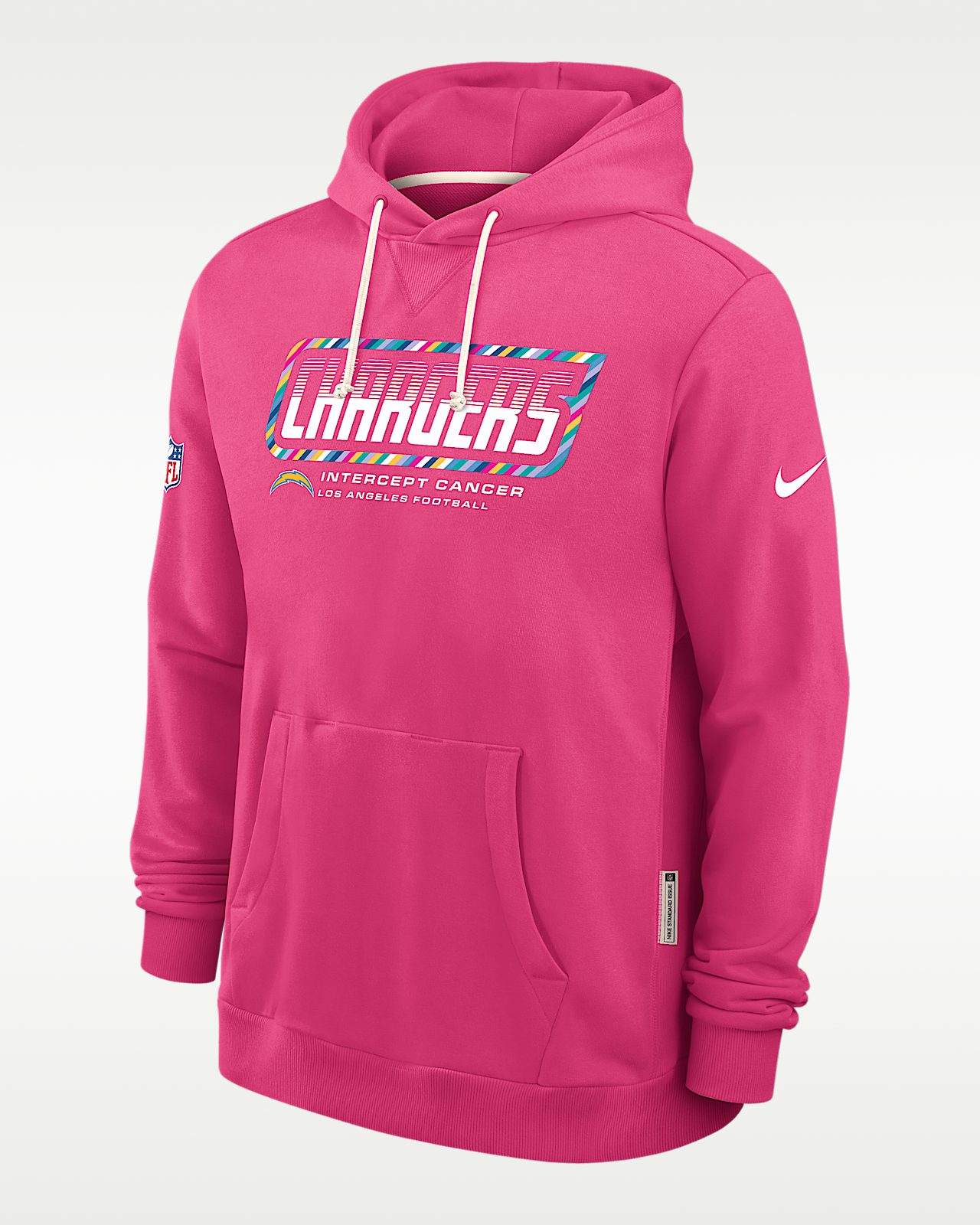 Мужское худи Los Angeles Chargers Crucial Catch Sideline Standard Issue Nike Dri-FIT NFL Pullover Hoodie