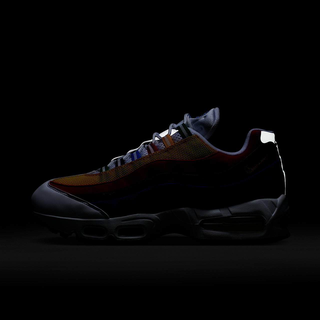 Nike Air Max 95 sneaker Wit/Chile Red/Photo Blue/Metallic Gold