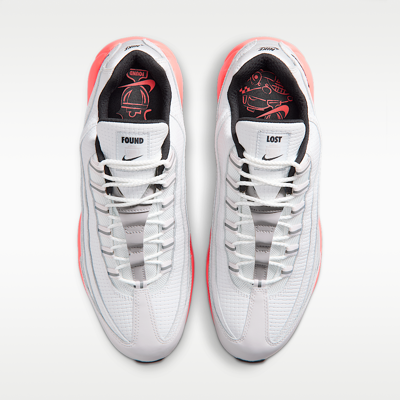 Nike Air Max sneaker Off White/Hot Lava/Metallic Silver/Zwart