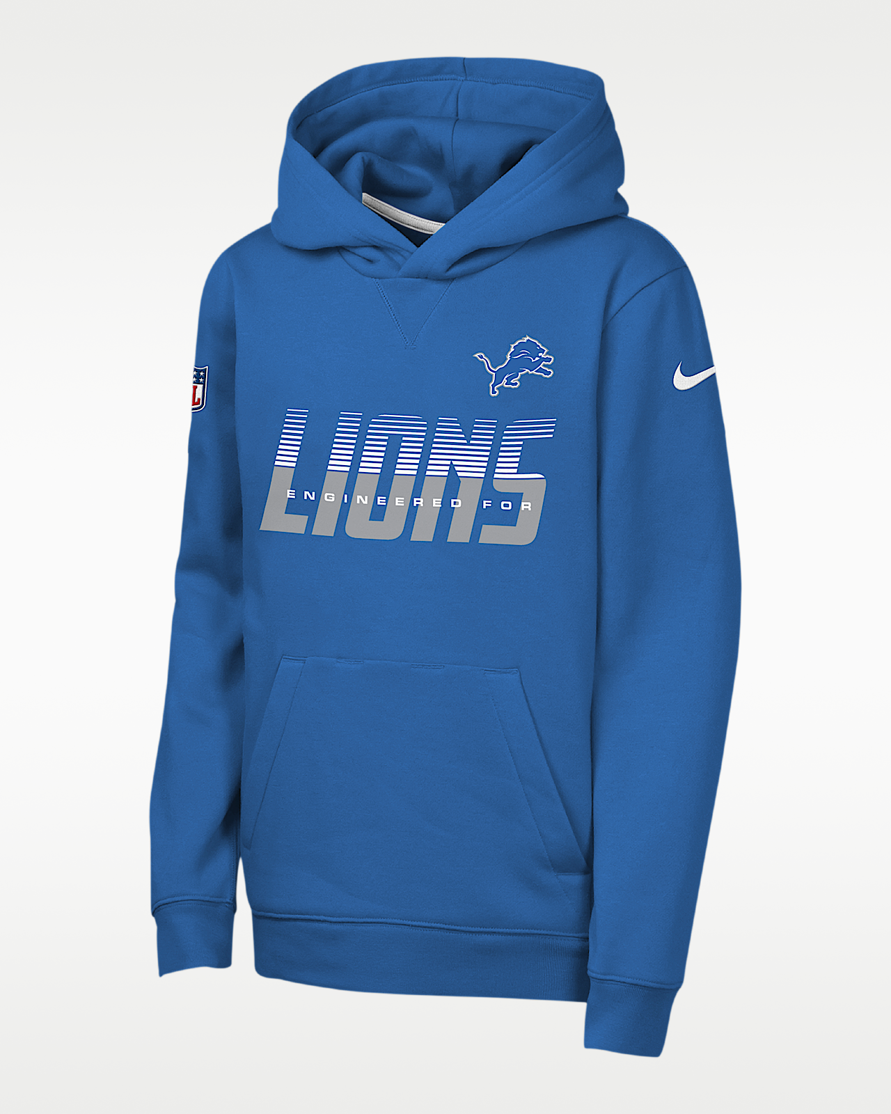 Детское худи Detroit Lions Sideline Big Kids' Nike Dri-FIT NFL Pullover Hoodie