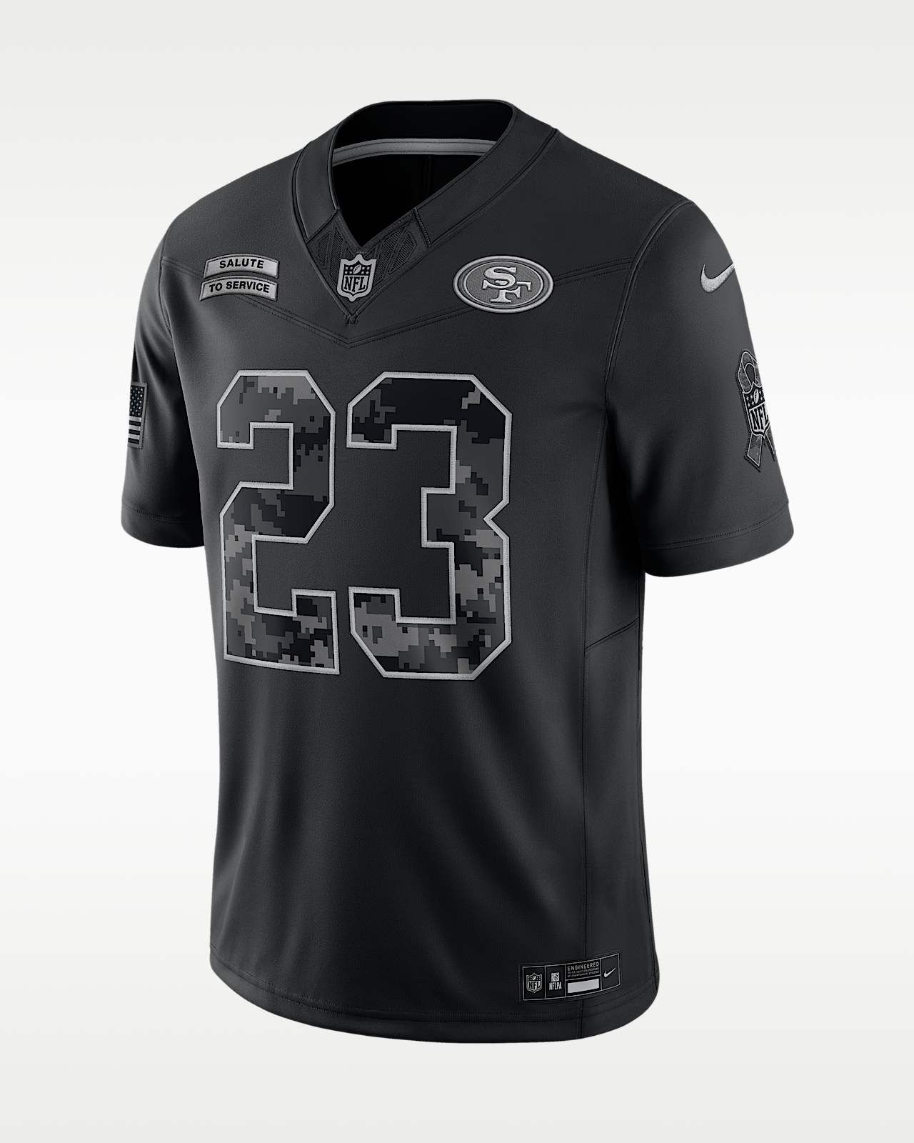 Мужские джерси Christian McCaffrey San Francisco 49ers Salute to Service Nike Dri-FIT NFL Limited Jersey