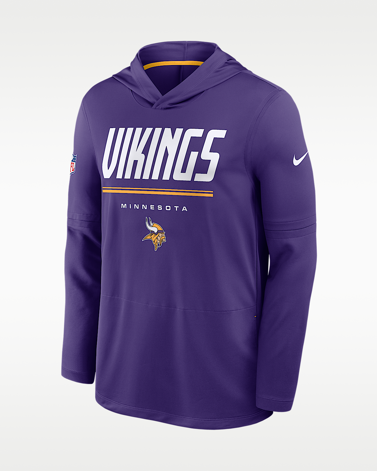 Мужские  Minnesota Vikings Sideline Nike Dri-FIT NFL Long-Sleeve Hooded Top