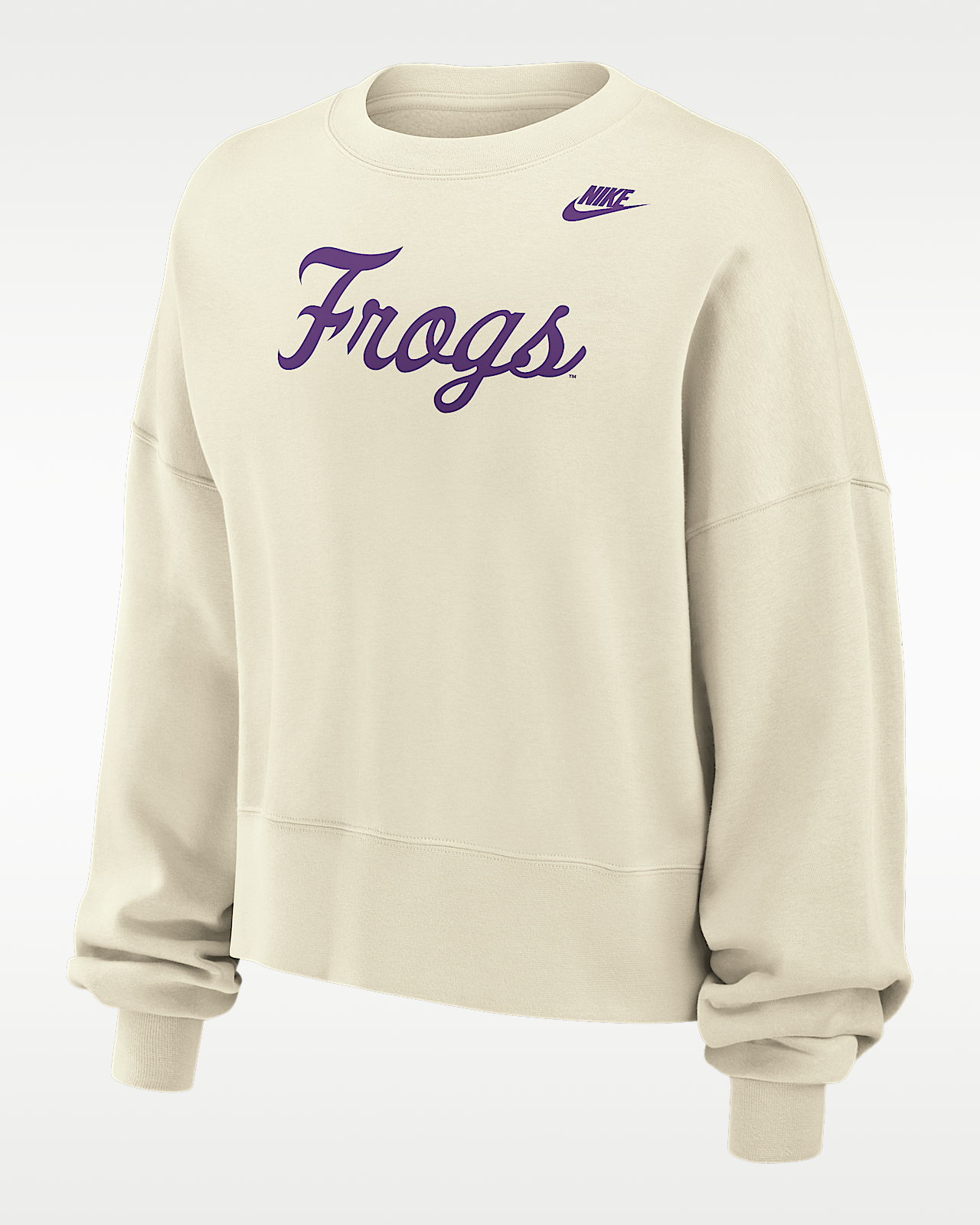 Женский свитшот TCU Horned Frogs Phoenix Fleece Nike Football Crew-Neck для футбола