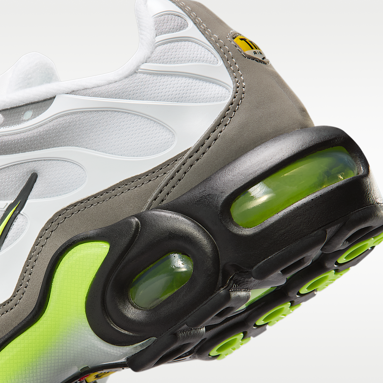 Nike Air Max Plus sneaker Wit/Pearl Grey/Zwart/Neon Yellow