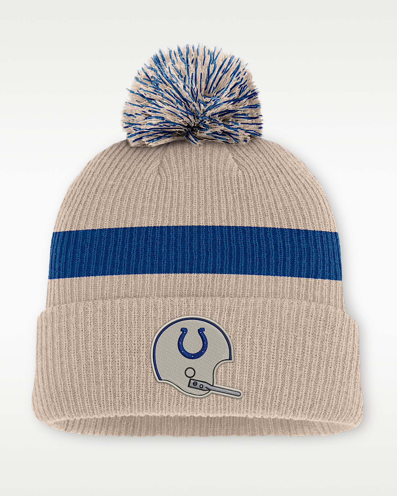 Мужские  Indianapolis Colts Rewind Peak Nike NFL Cuffed Pom Beanie