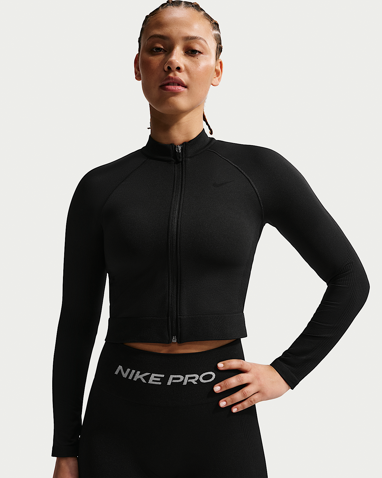 Женские  Nike Pro Seamless Full-Zip Training Top для тренировок