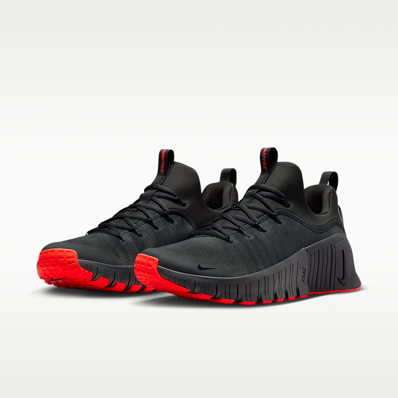 Nike Free sneaker Dark Smoke Grey/Bright Crimson/Zwart