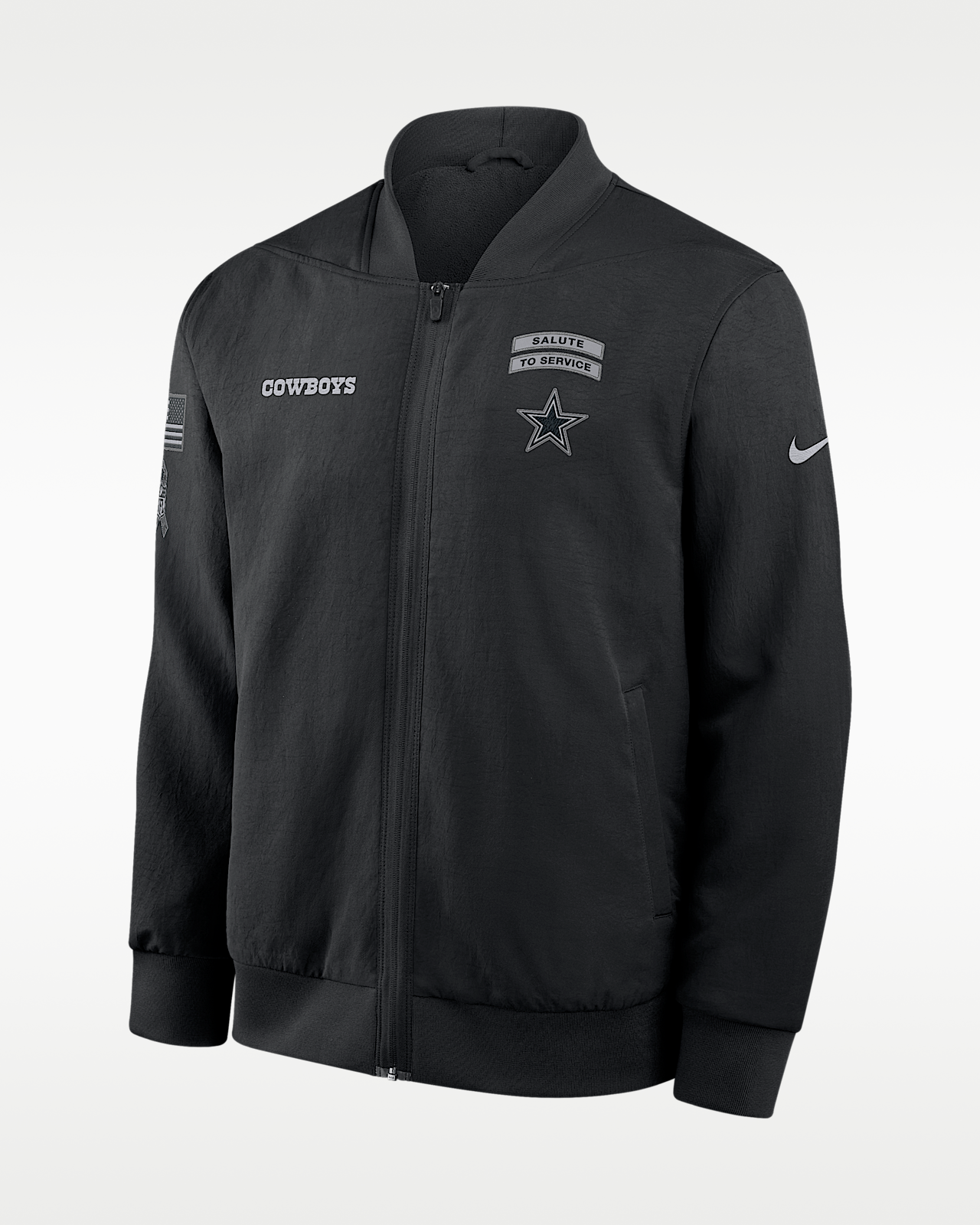 Мужская куртка Dallas Cowboys Salute to Service Sideline Nike NFL Full-Zip Bomber