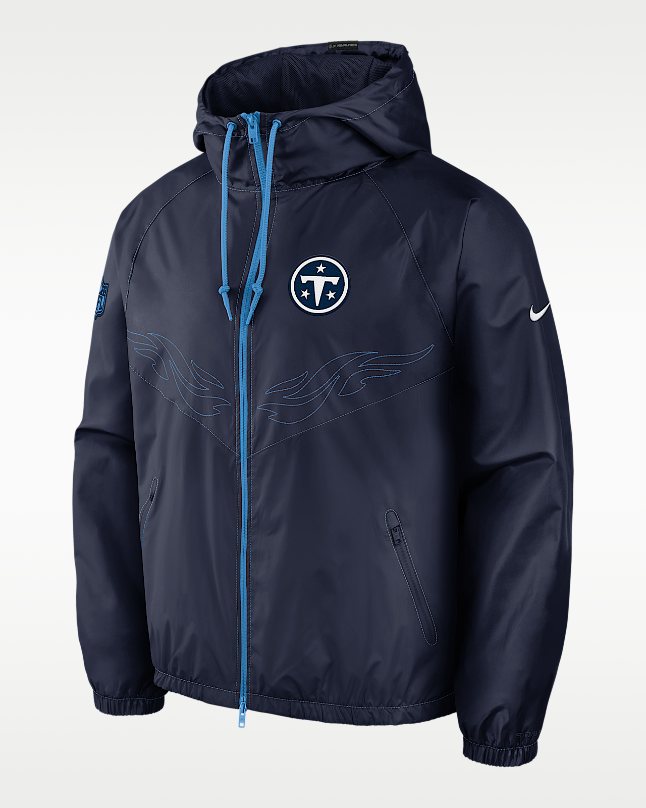 Мужская куртка Tennessee Titans Rivalries Collection Windrunner Nike NFL Full-Zip для бега