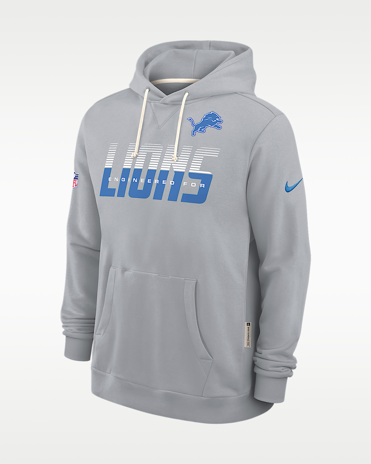 Мужское худи Detroit Lions Sideline Standard Issue Nike Dri-FIT NFL Pullover Hoodie