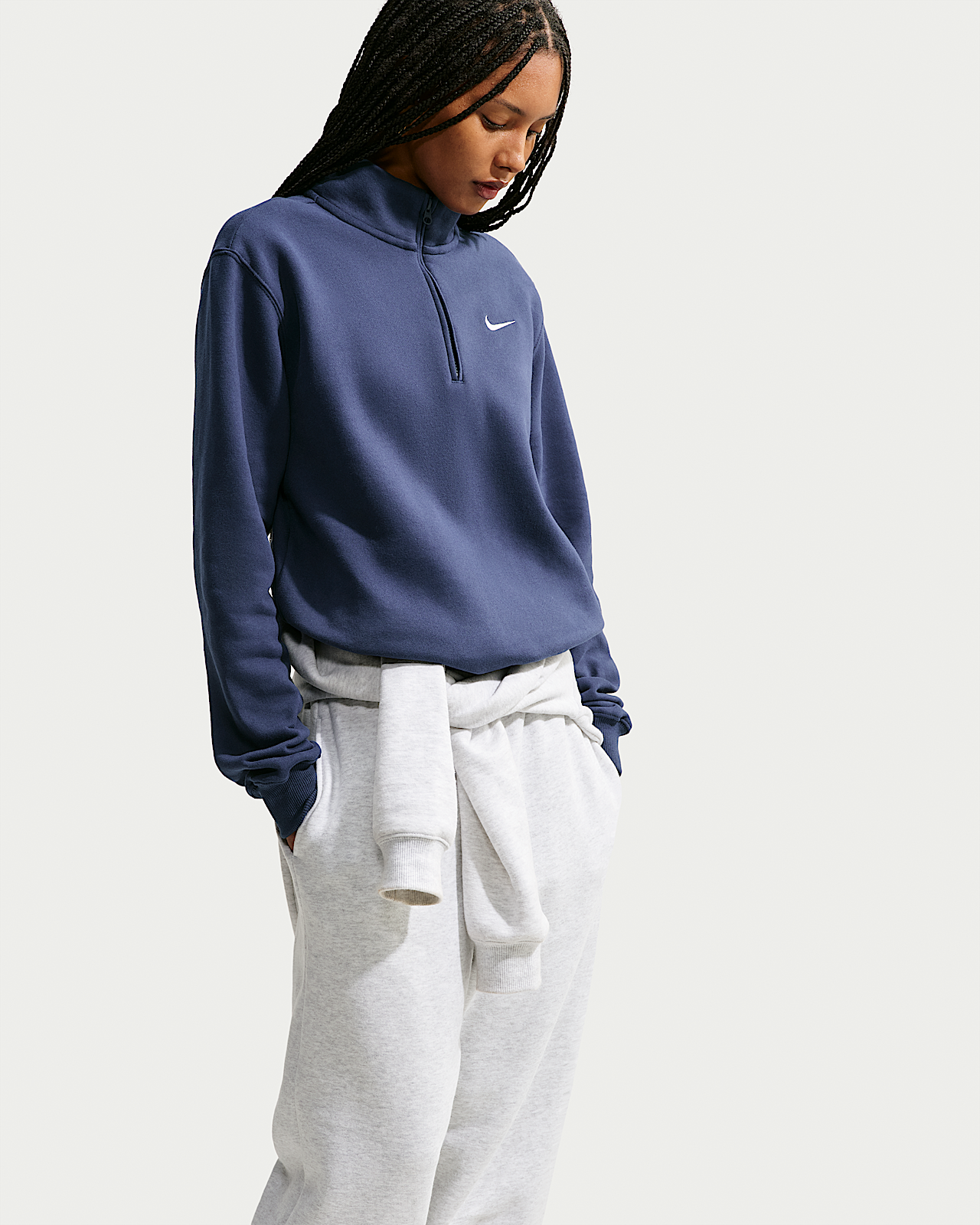 Женские  Nike Studio Fleece Medium Weight 1/4-Zip Top