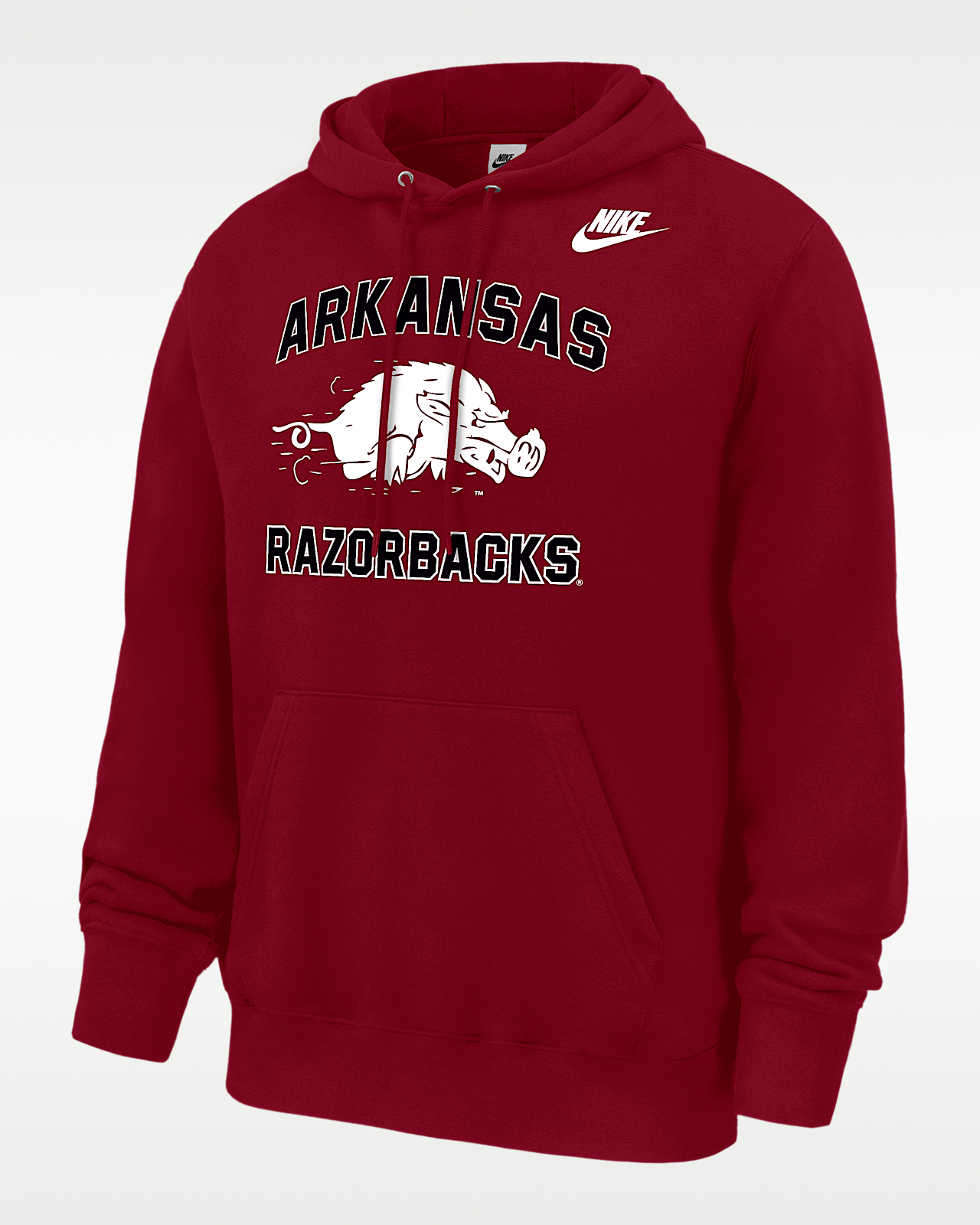 Мужское худи Arkansas Razorbacks Club Nike Football Fleece Pullover Hoodie для футбола
