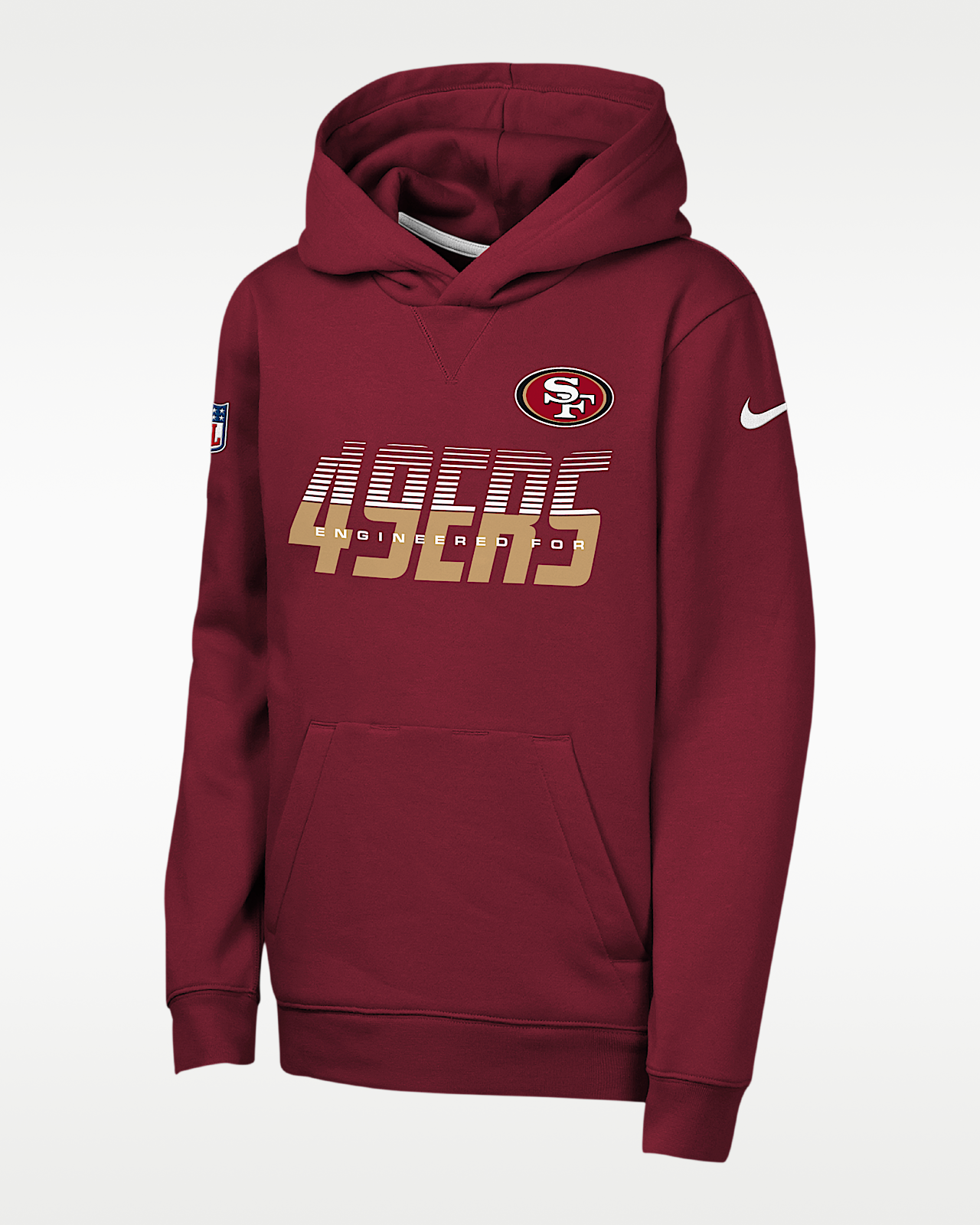 Детское худи San Francisco 49ers Sideline Big Kids' Nike Dri-FIT NFL Pullover Hoodie