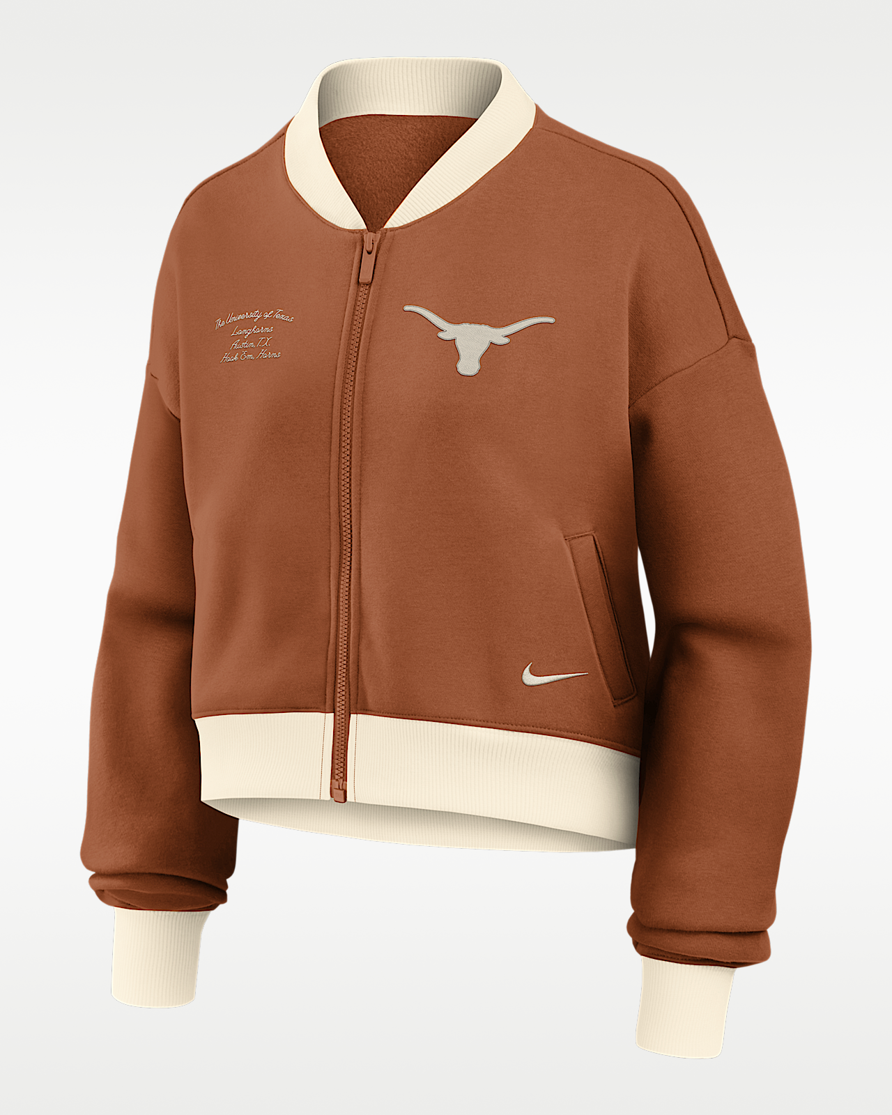 Женская куртка Texas Academic Nike College Oversized Cropped Full-Zip Bomber