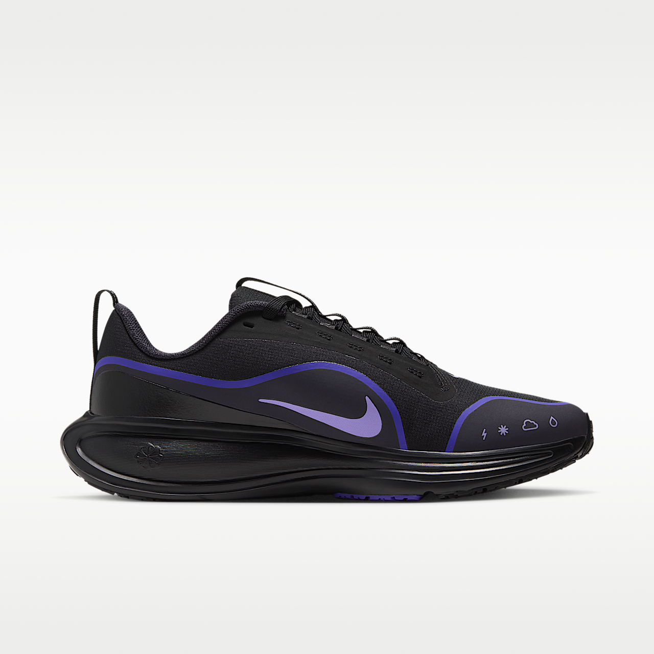 Nike  sneaker Zwart/Persian Violet/Gridiron/Purple Pulse