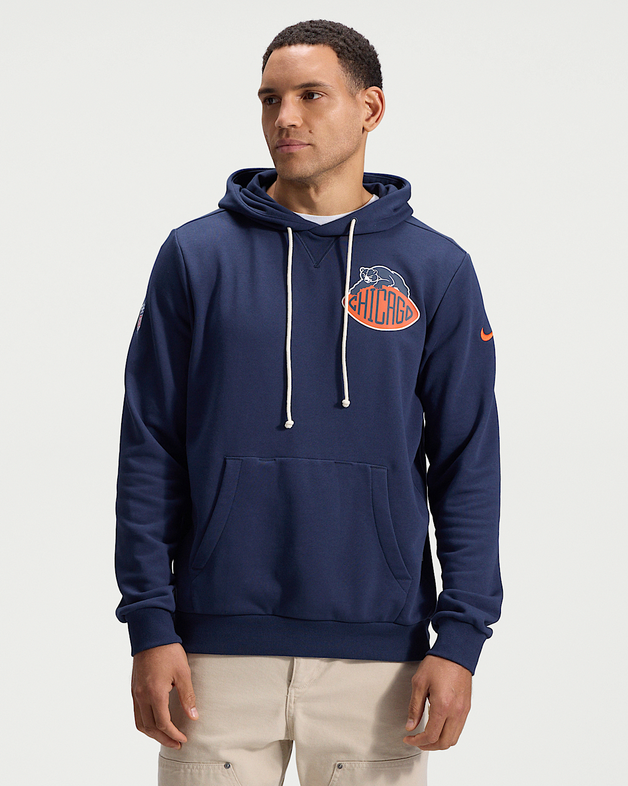 Мужское худи Chicago Bears Rivalries Collection Sideline Nike Dri-FIT NFL Pullover Hoodie