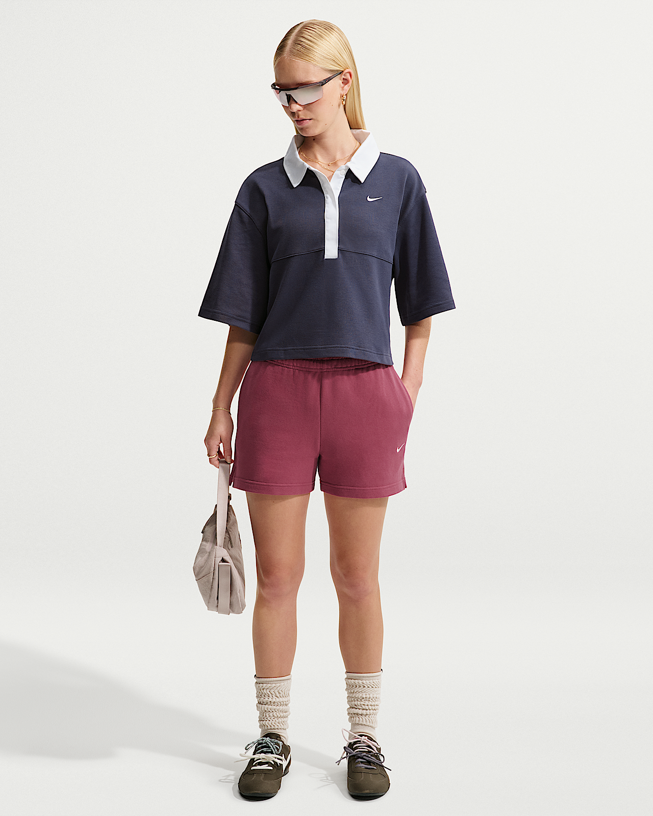Женские шорты Nike Studio Fleece Lightweight Mid-Rise Shorts