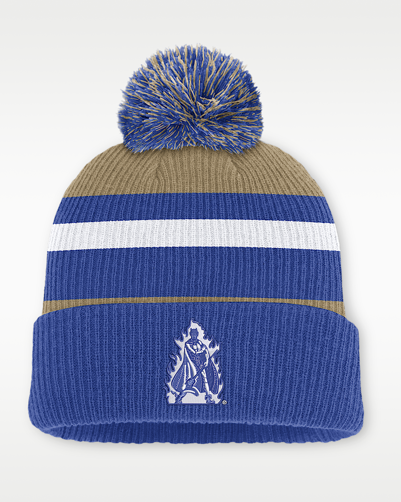 Женские  Duke Legacy Striped Nike College Cuffed Pom Beanie