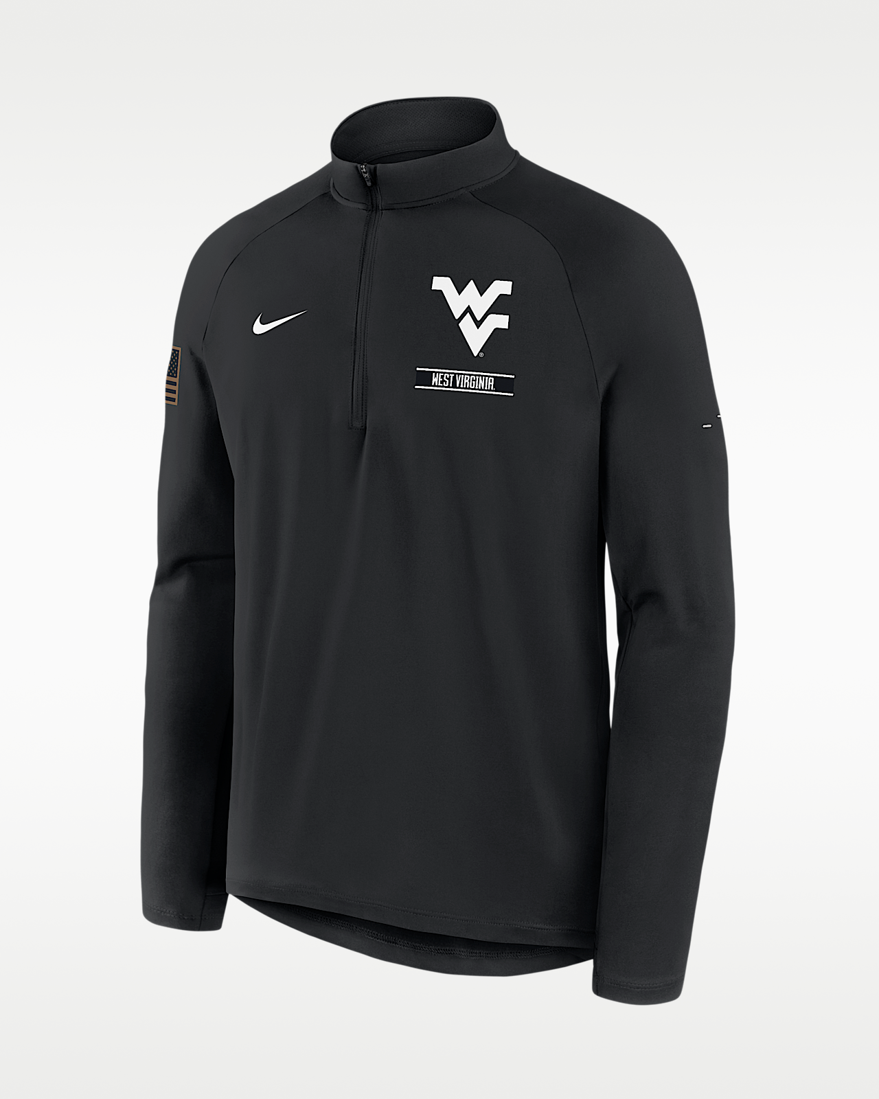 Мужские  West Virginia 2026 Military Appreciation Stride Nike Dri-FIT College 1/2-Zip Long-Sleeve Top