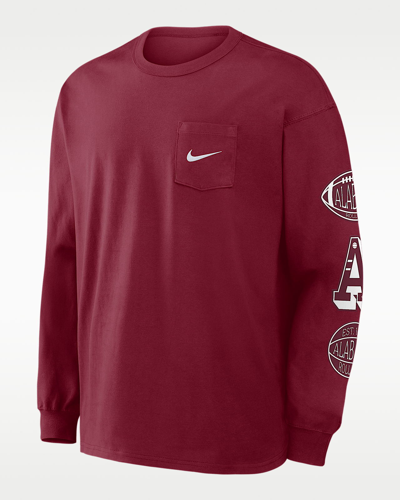 Мужская футболка Alabama Academic Max90 Pocket Nike College Long-Sleeve