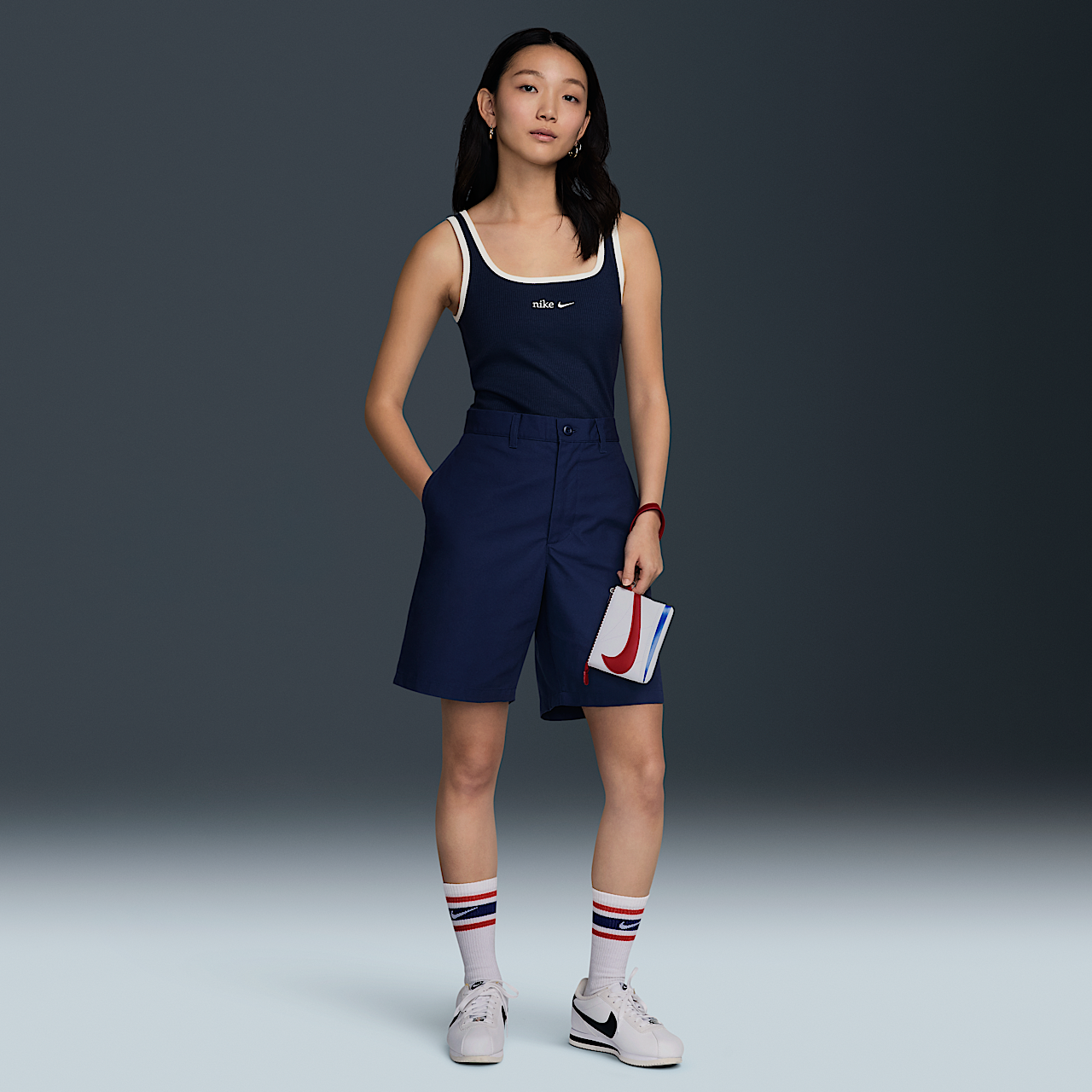 Nike Cortez sneaker Wit/Varsity Royal/Varsity Red