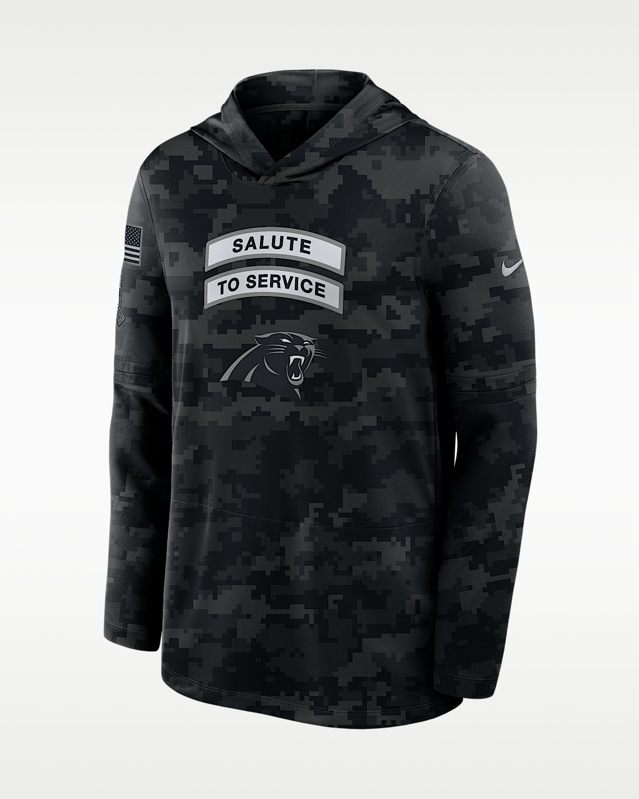 Мужские  Carolina Panthers Salute to Service Sideline Nike Dri-FIT NFL Long-Sleeve Hooded Top