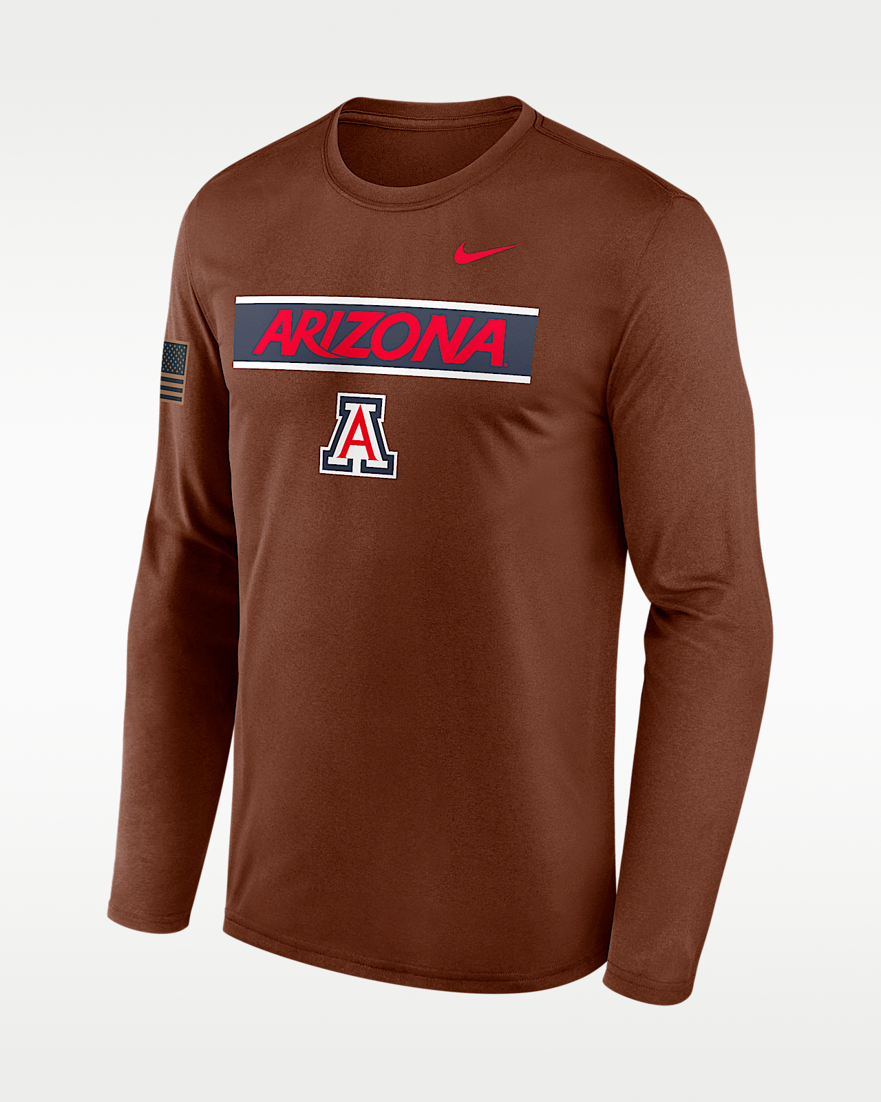 Мужская футболка Arizona 2026 Military Appreciation Legend Nike Dri-FIT College Long-Sleeve