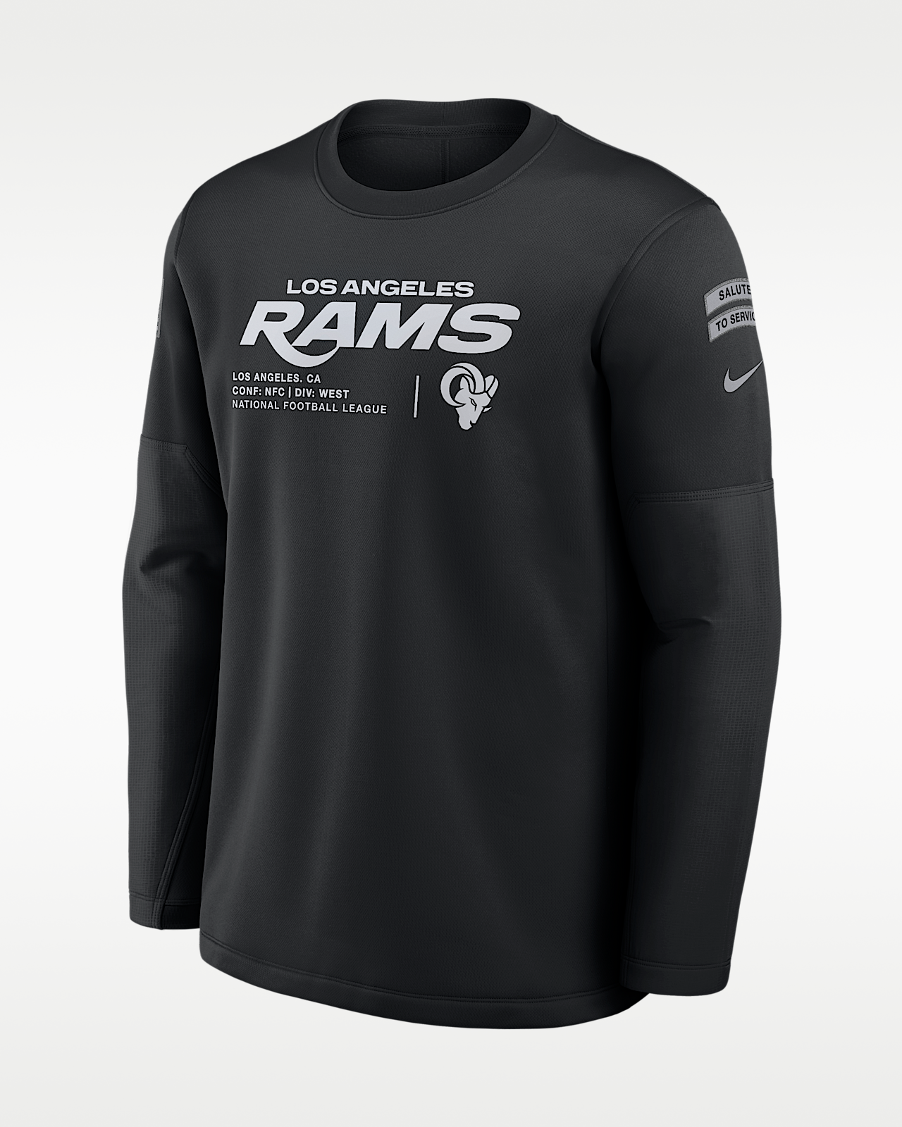 Мужские  Los Angeles Rams Salute to Service Sideline Coaches Nike NFL Pullover Crew