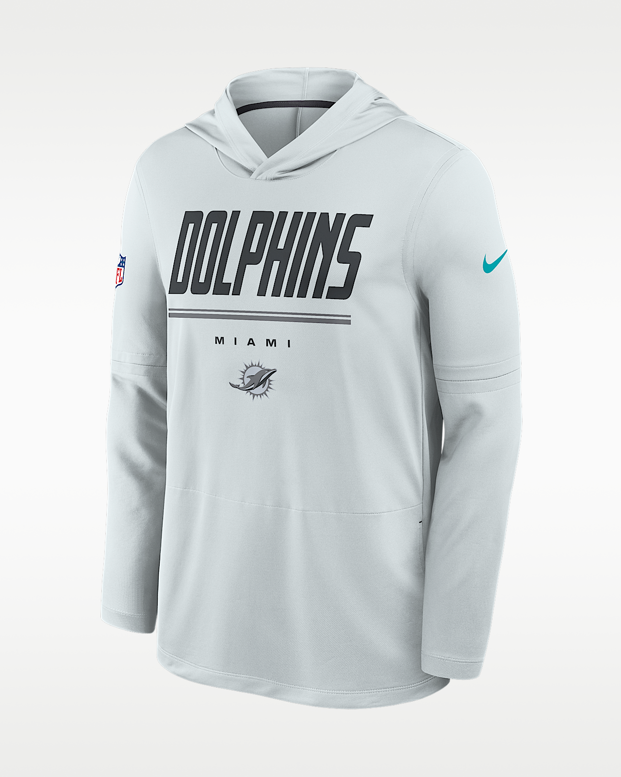 Мужские  Miami Dolphins Sideline Nike Dri-FIT NFL Long-Sleeve Hooded Top