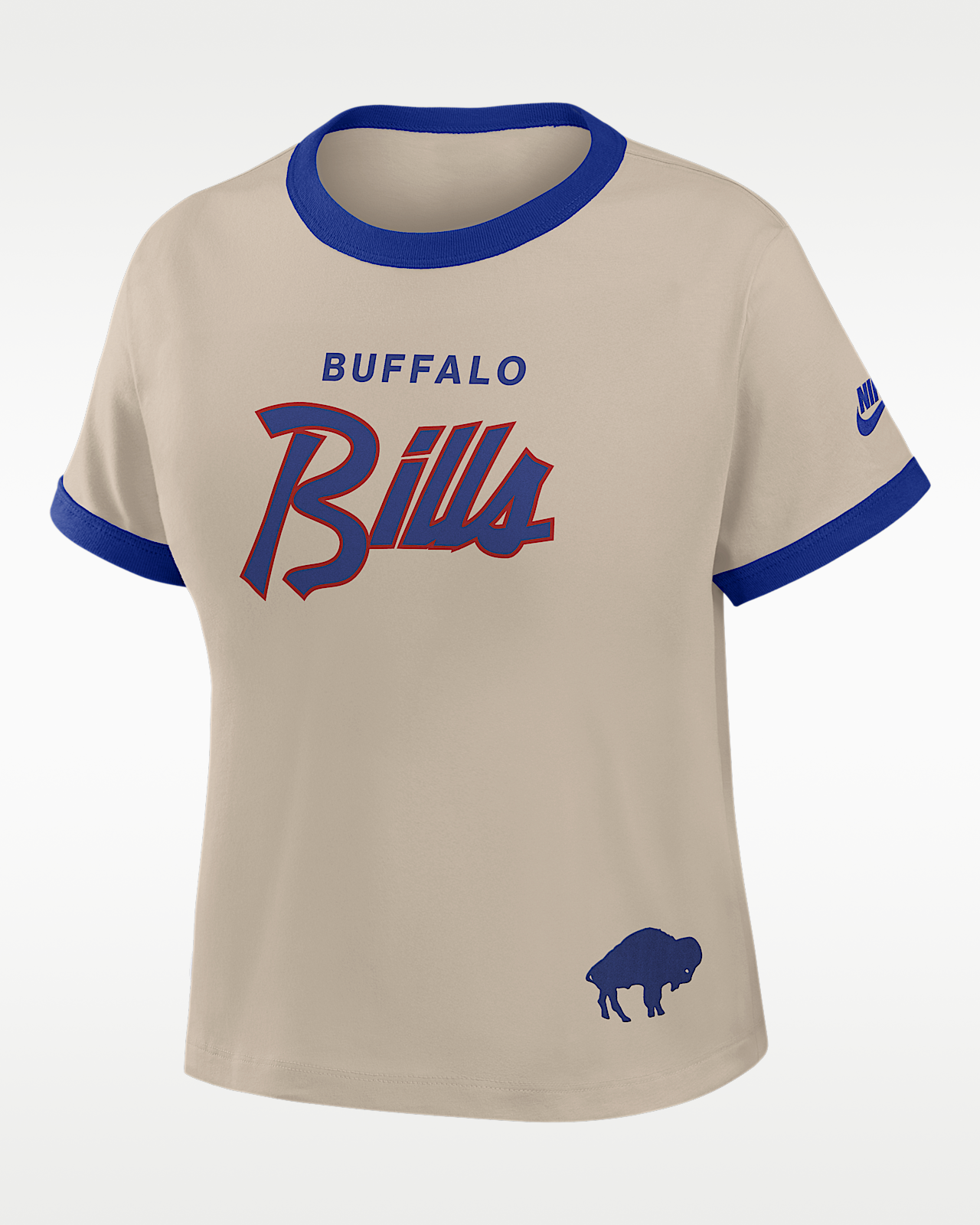 Женская футболка Buffalo Bills Rewind Ringer Mod Nike NFL Cropped