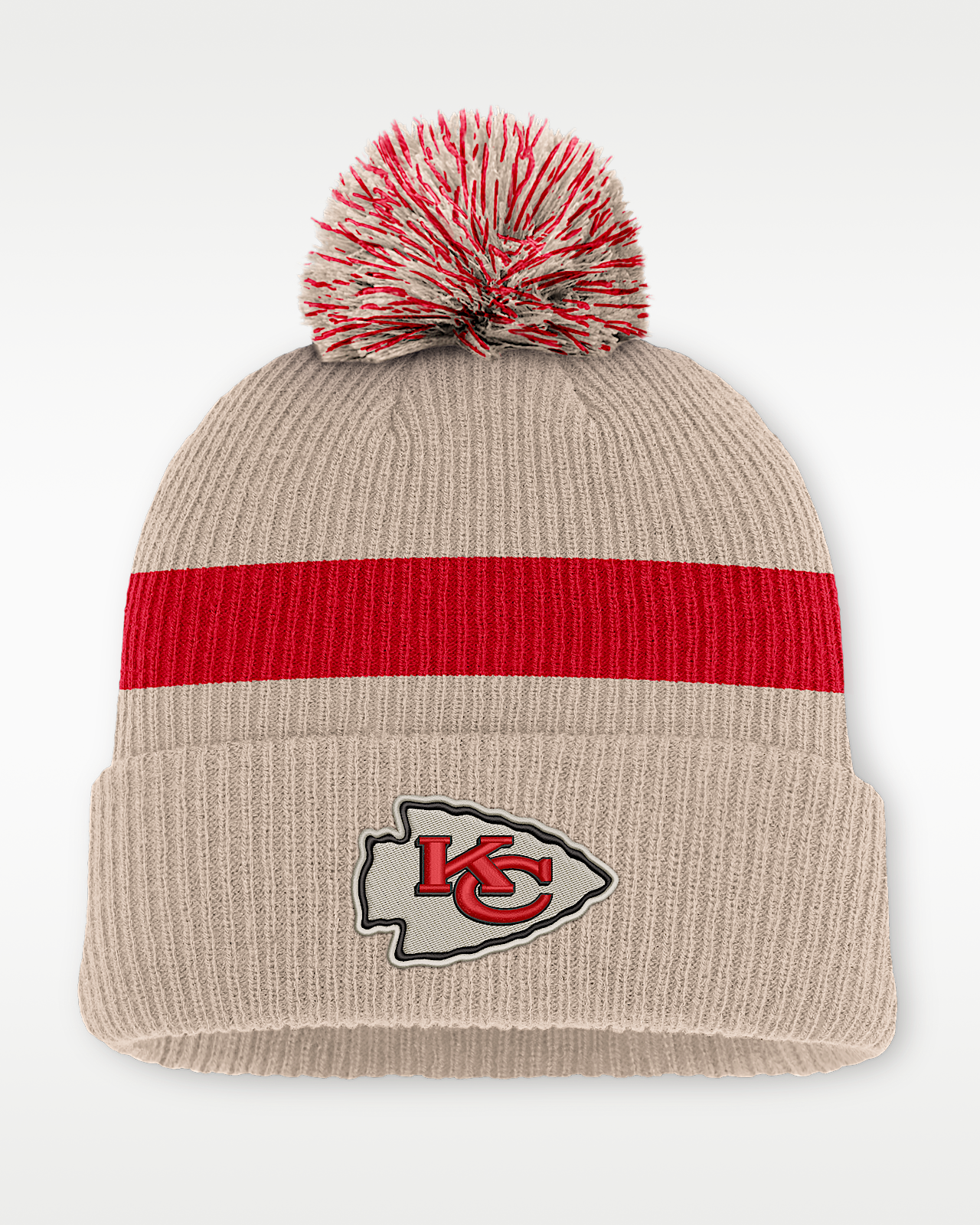 Мужские  Kansas City Chiefs Rewind Peak Nike NFL Cuffed Pom Beanie