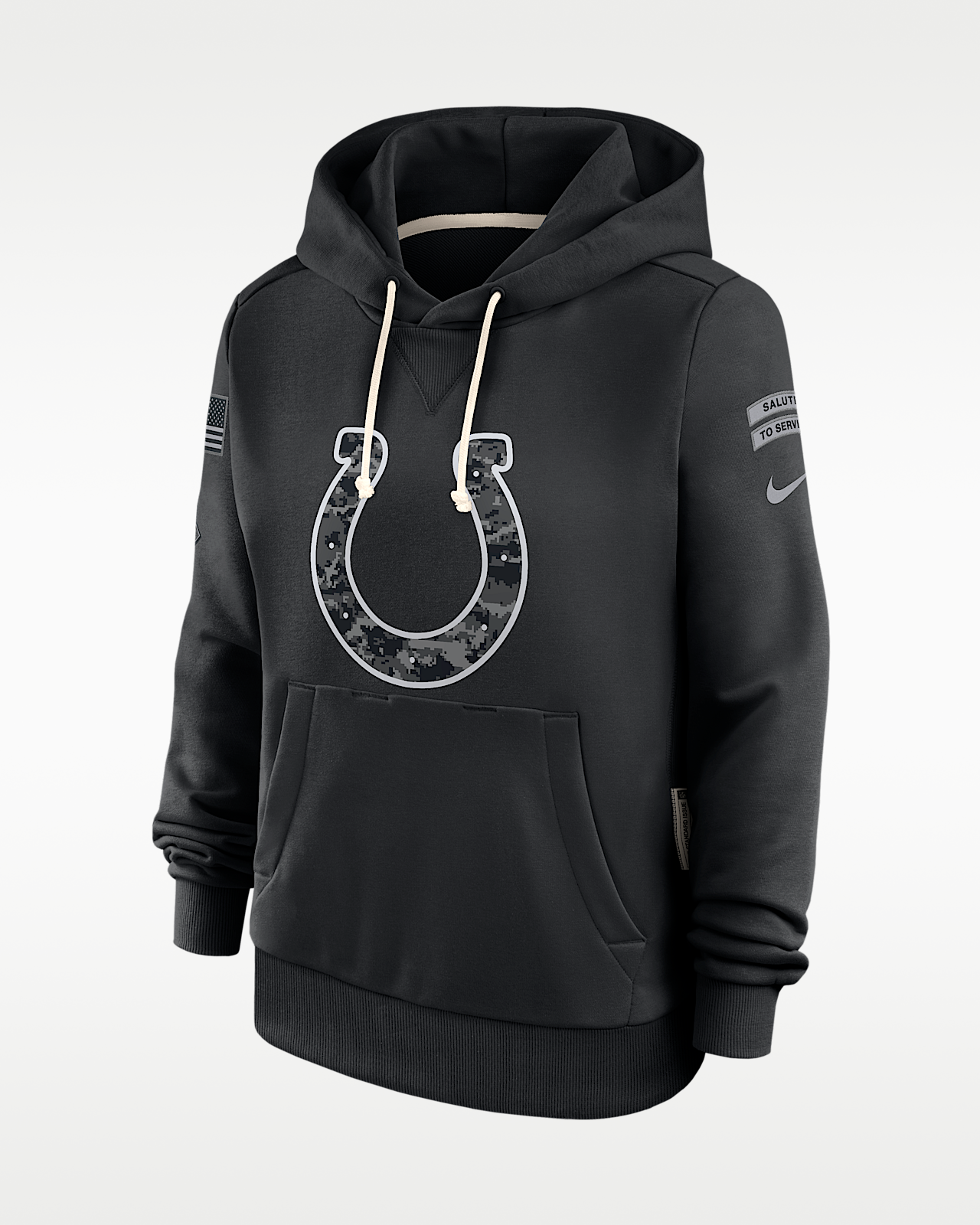 Женское худи Indianapolis Colts Salute to Service Sideline Nike Dri-FIT NFL Pullover Hoodie