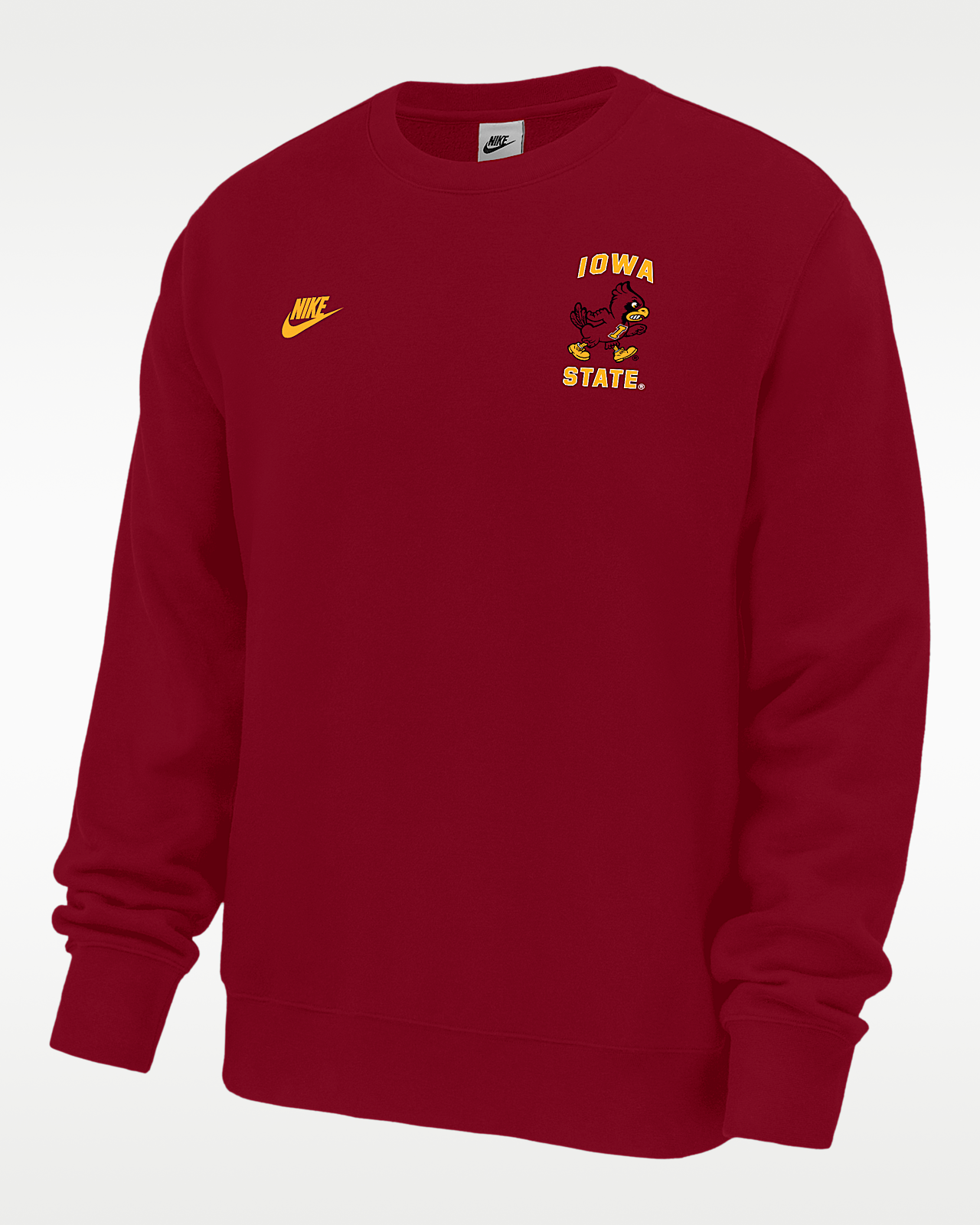 Мужской свитшот Iowa State Cyclones Club Nike Football Fleece Crew-Neck для футбола