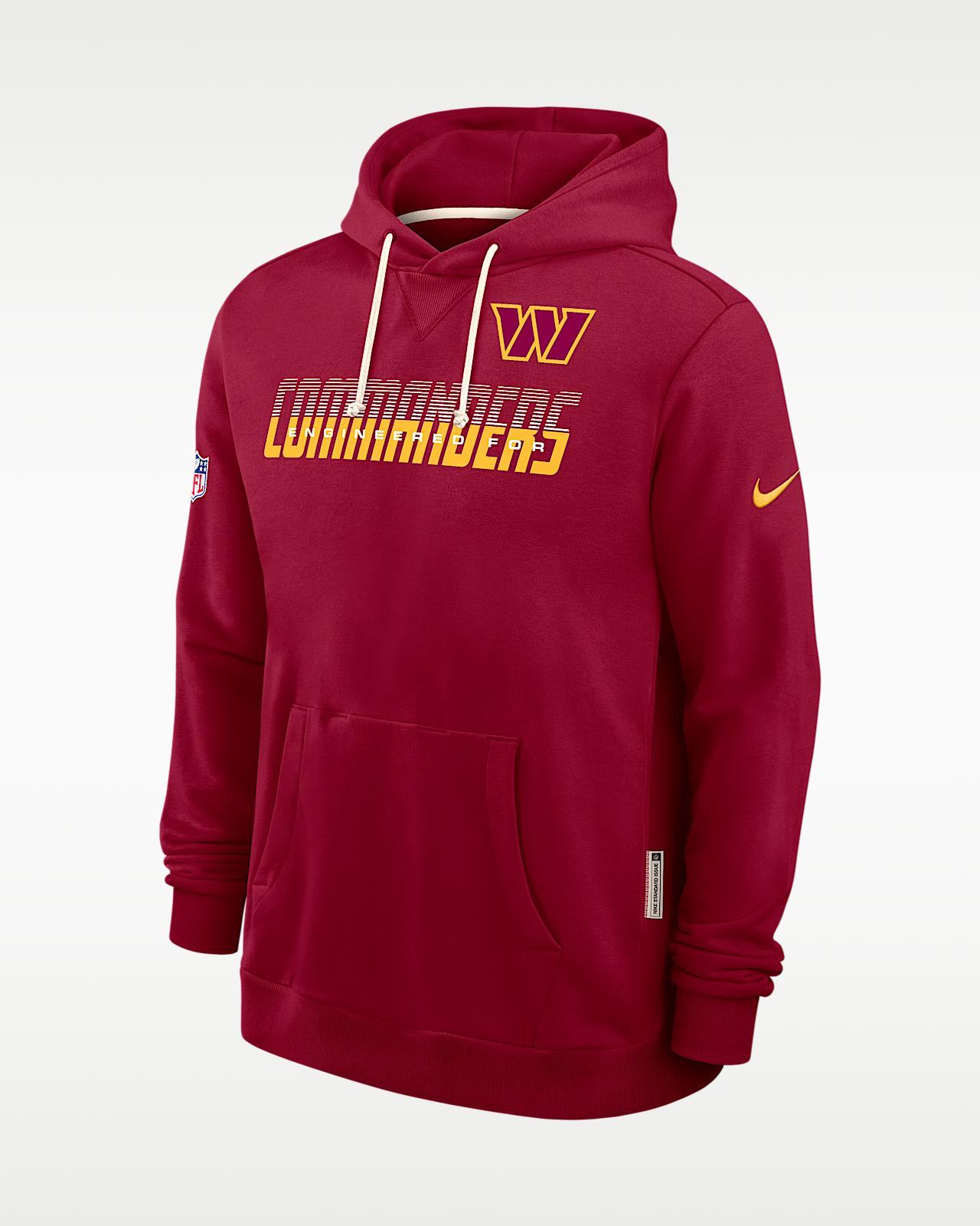Мужское худи Washington Commanders Sideline Standard Issue Nike Dri-FIT NFL Pullover Hoodie